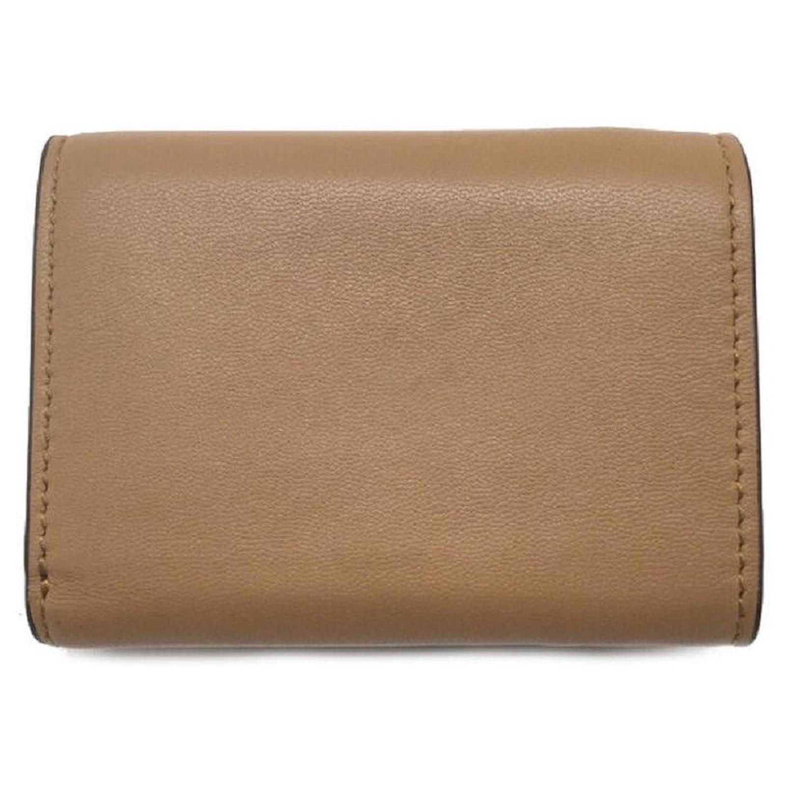 Micro Trifold - Golden leather wallet