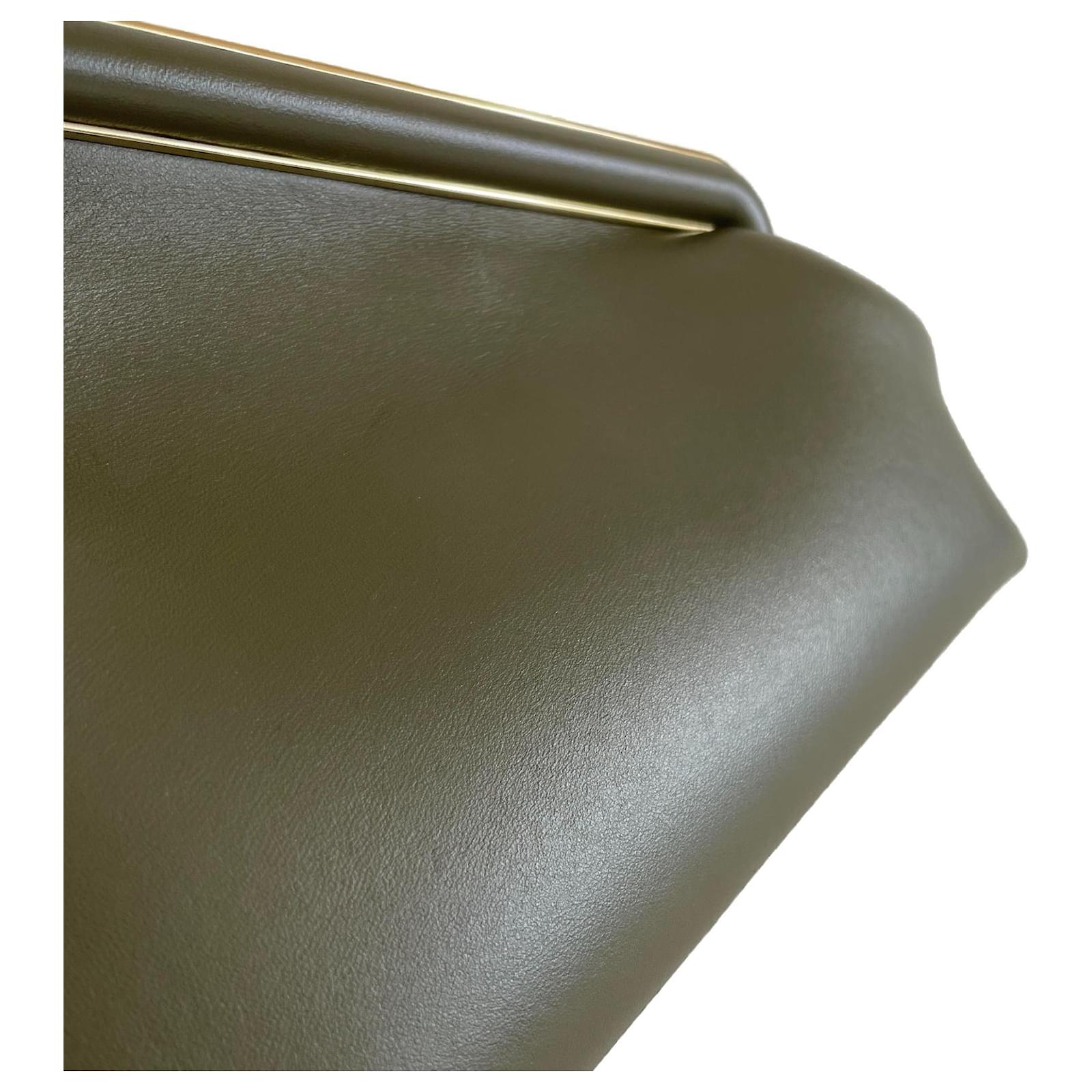 Fendi first small clutch shoulder bag olive soft dark green lambskin nappa  leather Black ref.670409 - Joli Closet