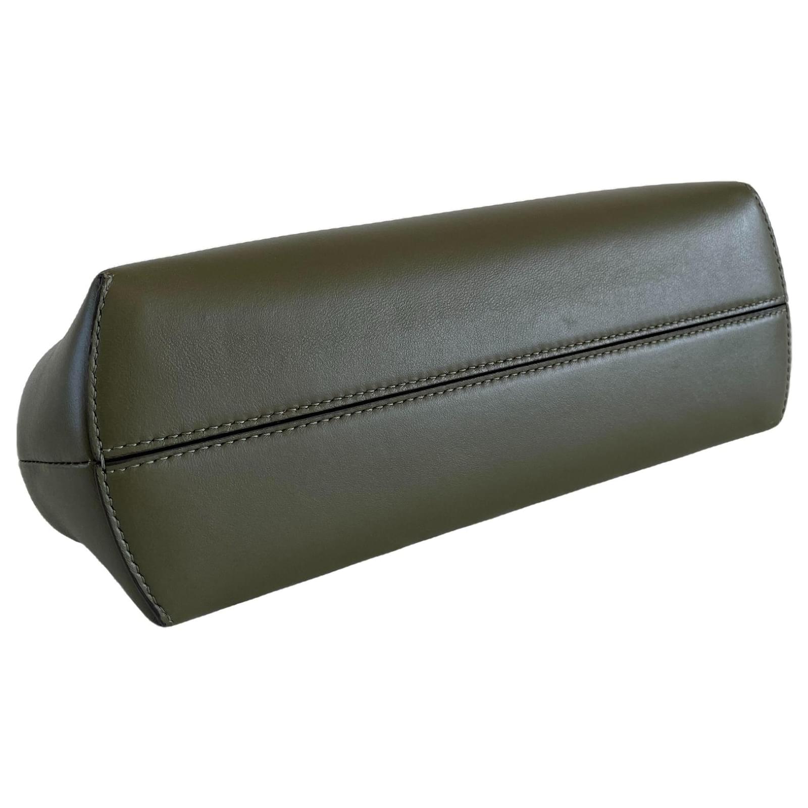 Fendi first small clutch shoulder bag olive soft dark green lambskin nappa  leather Black ref.670409 - Joli Closet