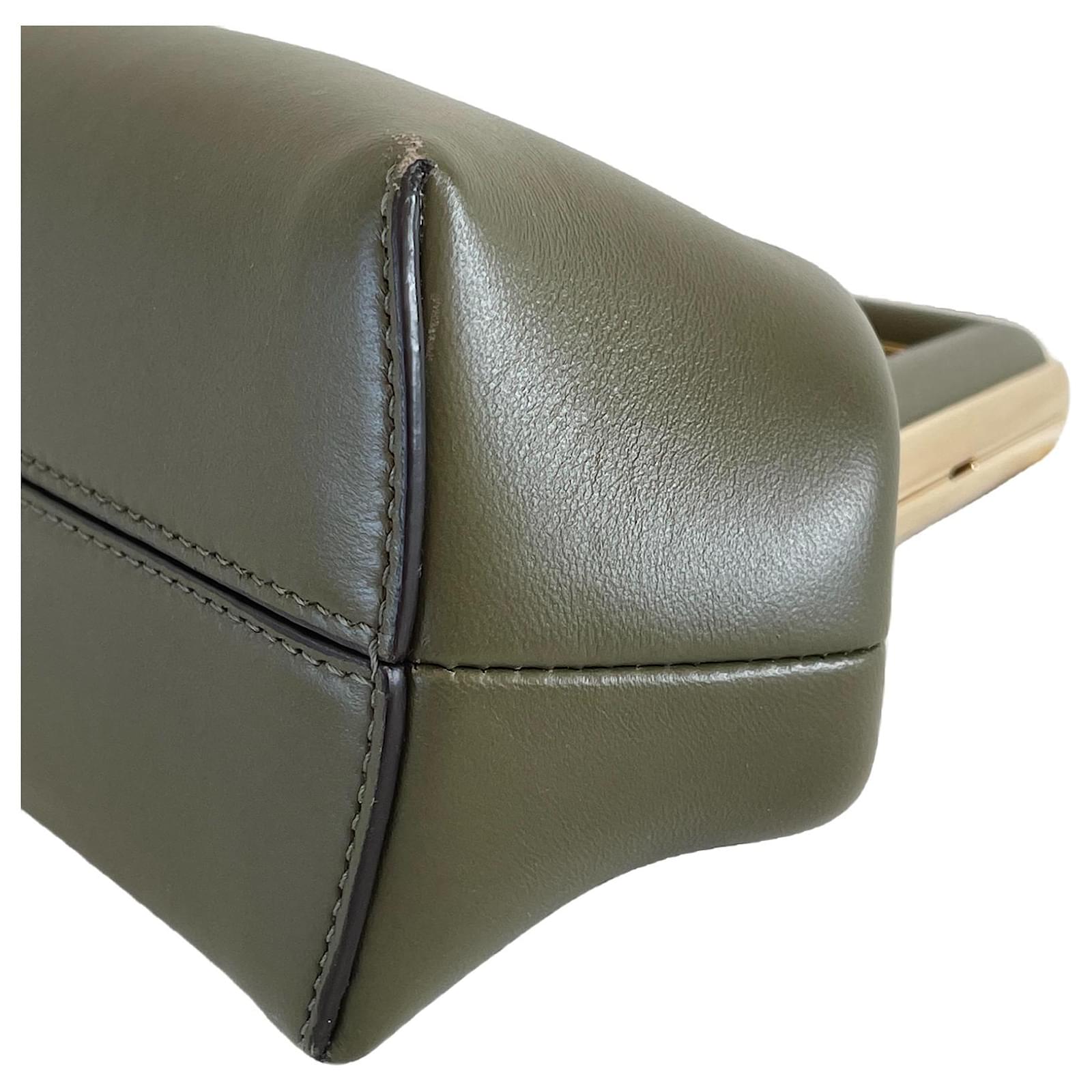 Fendi first small clutch shoulder bag Green Olive green Leather ref.652721  - Joli Closet