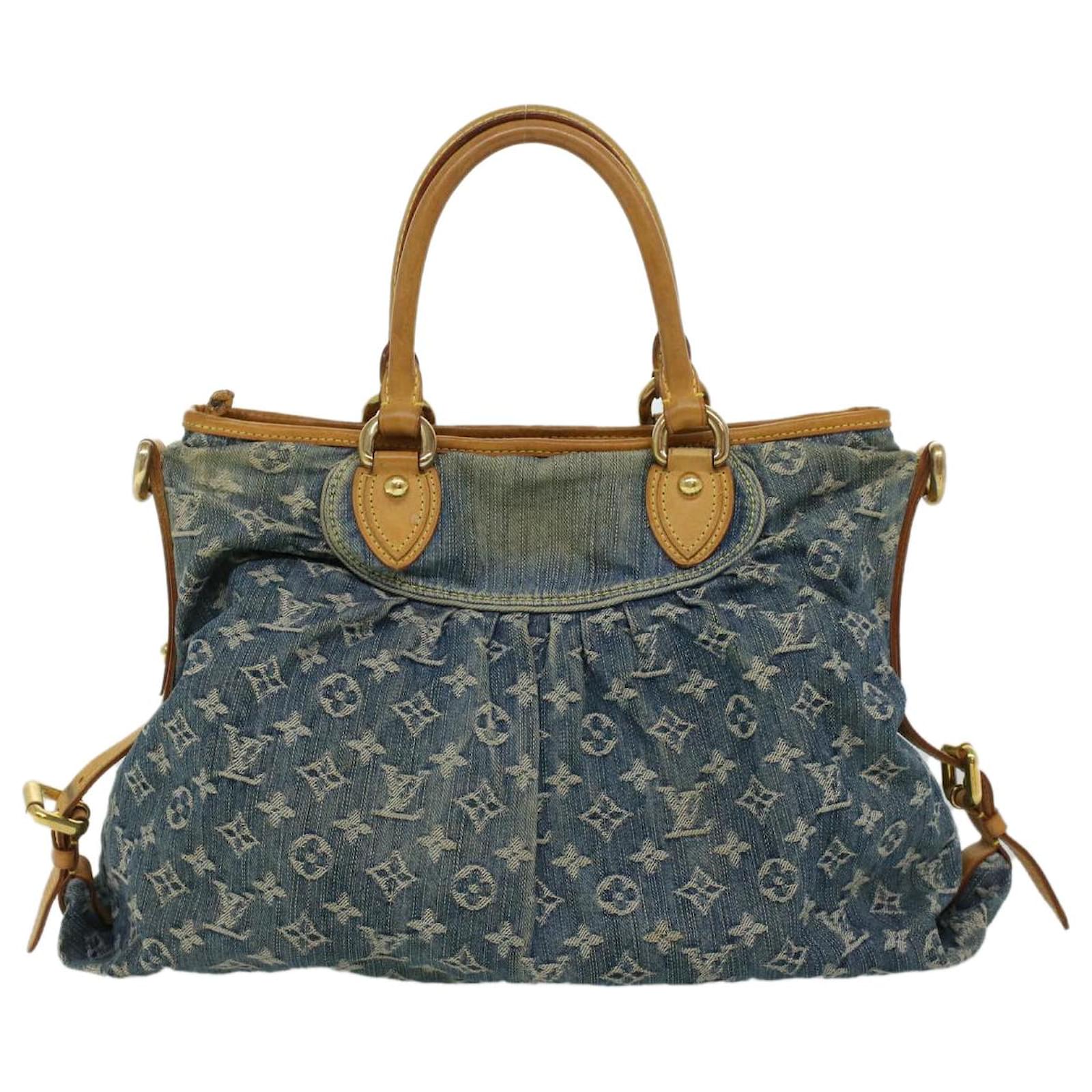 Auth Louis Vuitton Monogram Denim Neo Cabby MM 2 Way hand bag M95349  9A090070n