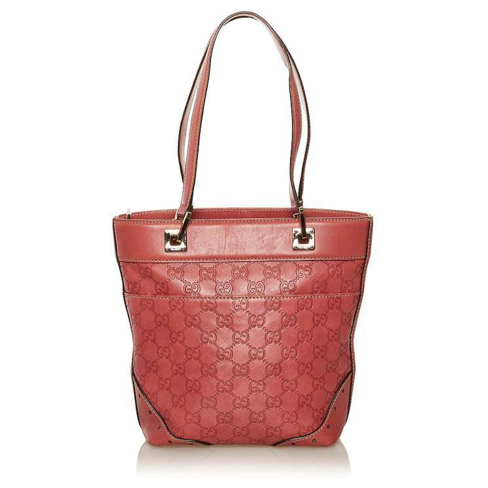 Gucci Signature Leather Tote in Pink