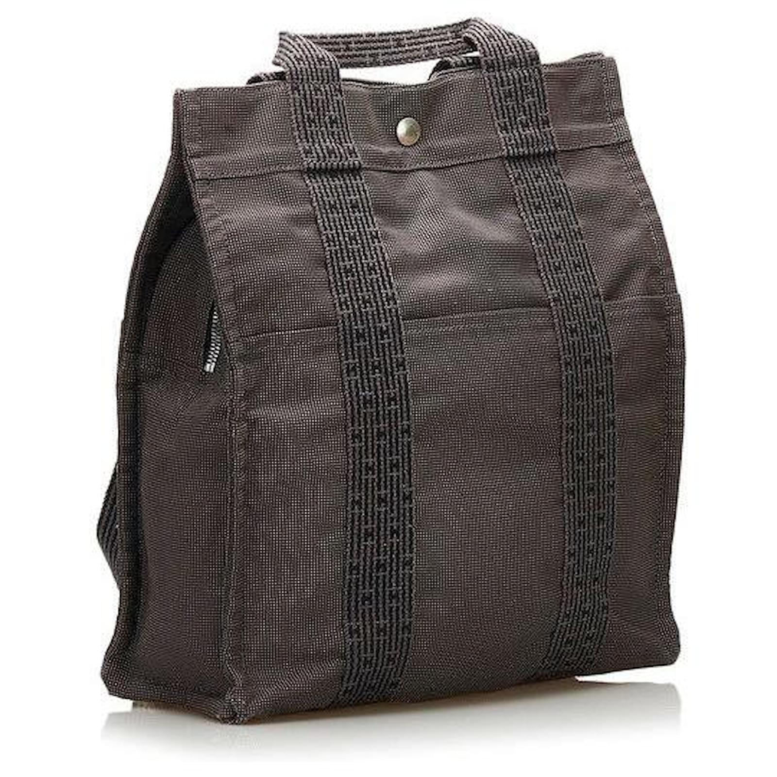 hermès Toile Herline Backpack grey Cloth ref.717554 Joli Closet