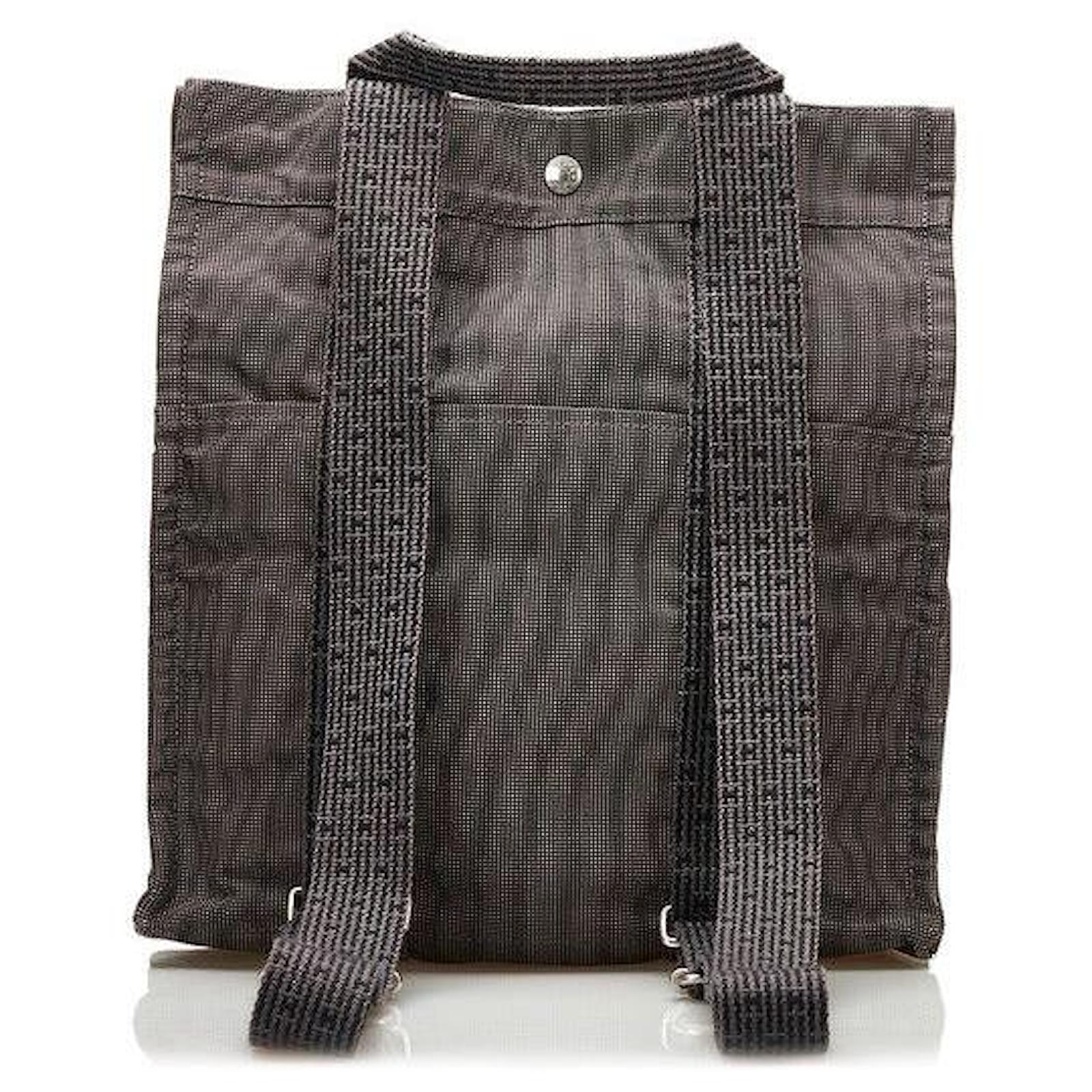 hermès Toile Herline Backpack grey Cloth ref.717554 Joli Closet