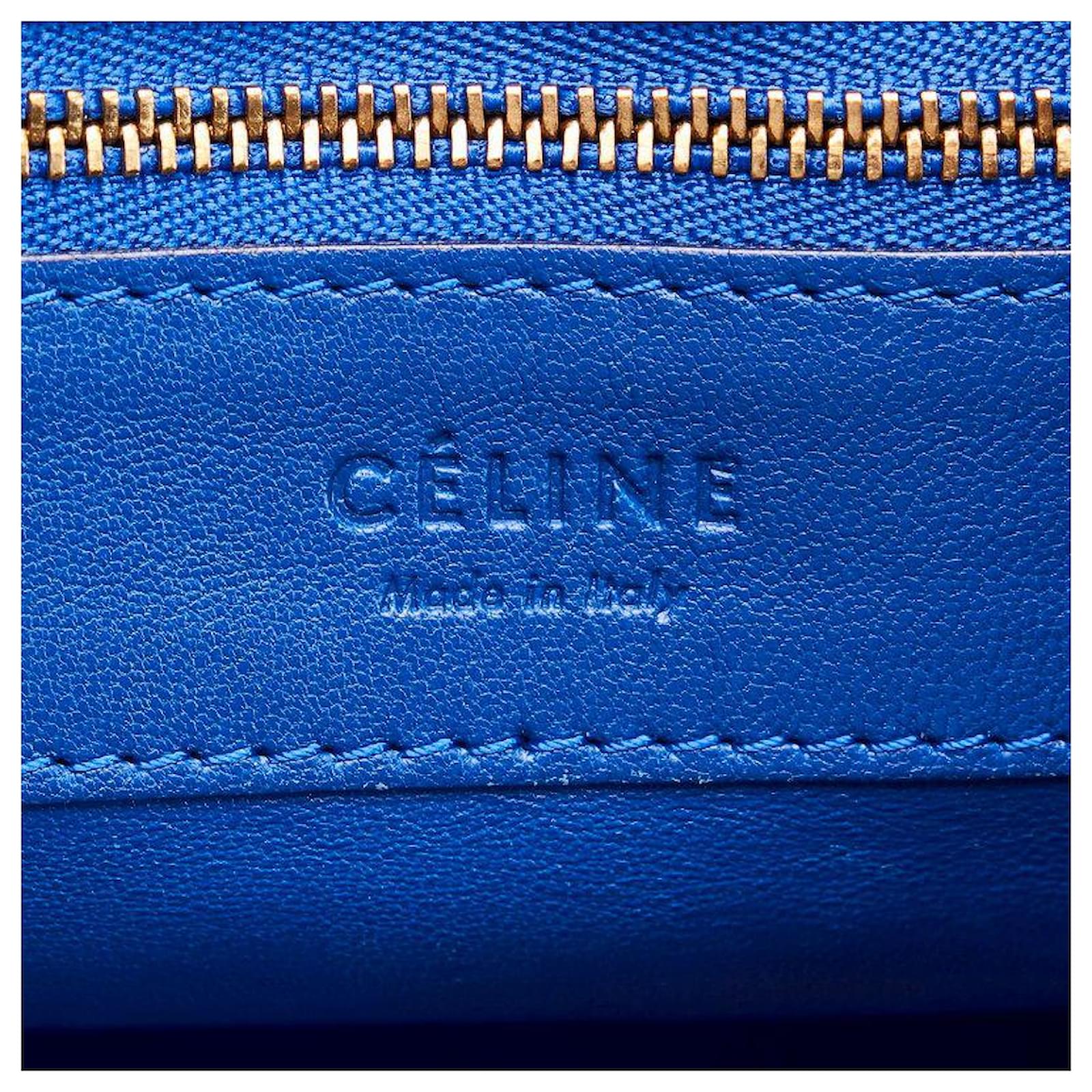 Céline Bicolor Horizontal Cabas Tote Blue Leather Pony-style calfskin  ref.961319 - Joli Closet