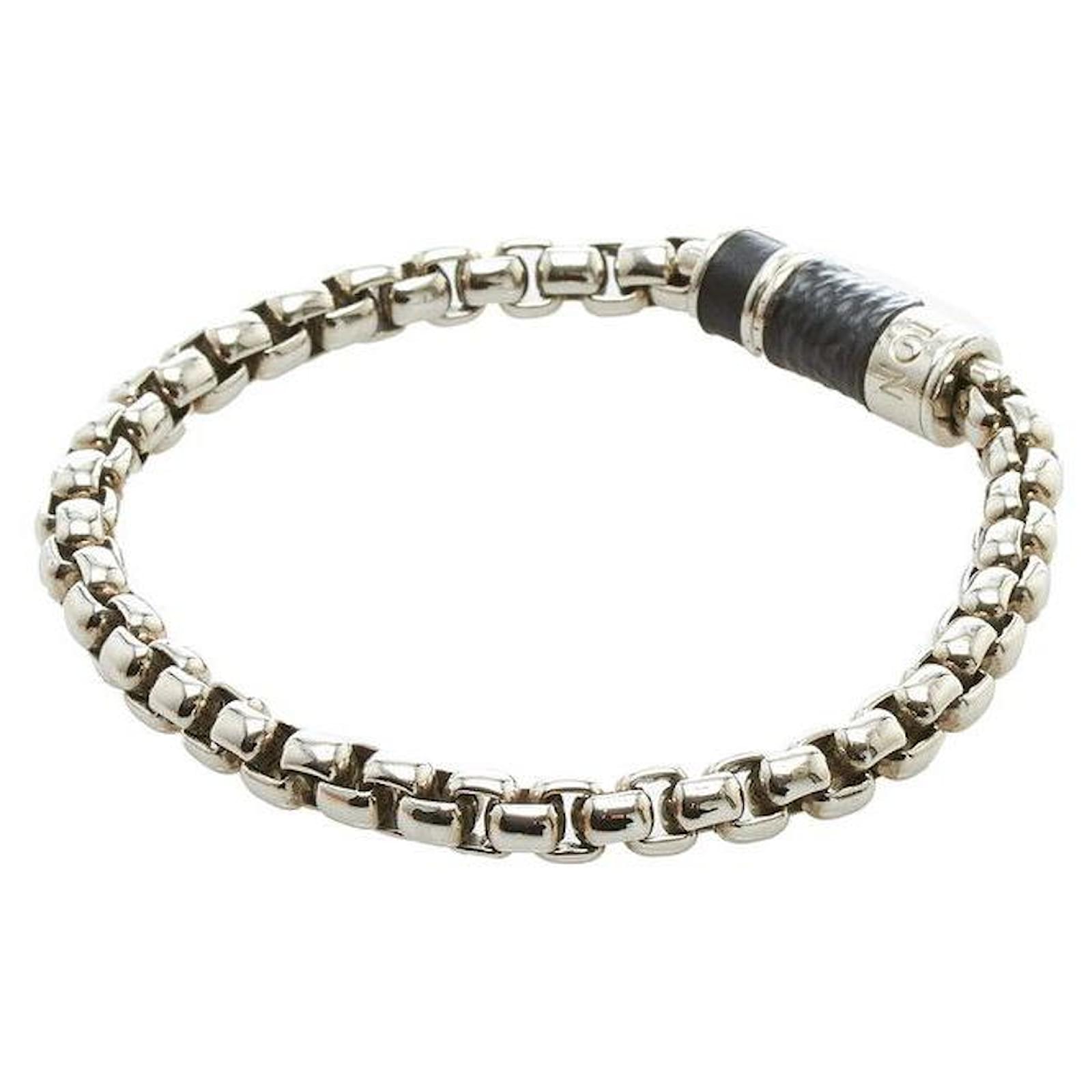 louis vuitton Monogram Eclipse Chain Bracelet silver Silvery Metal  ref.717670 - Joli Closet
