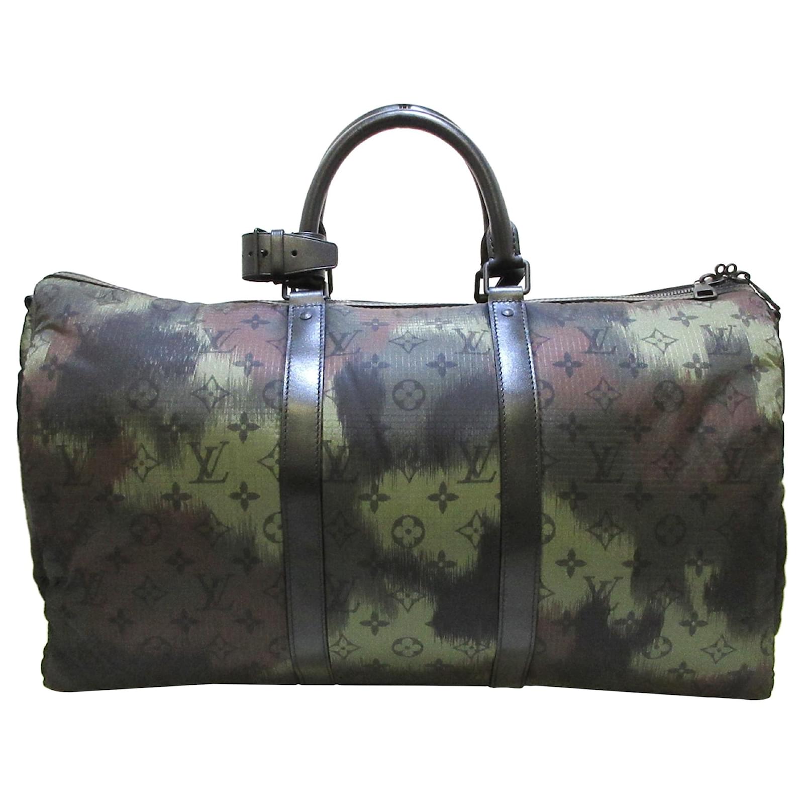 Louis Vuitton Keepall Bandouliere Camouflage Monogram 50 Black/Green in  Nylon with Black-tone - US