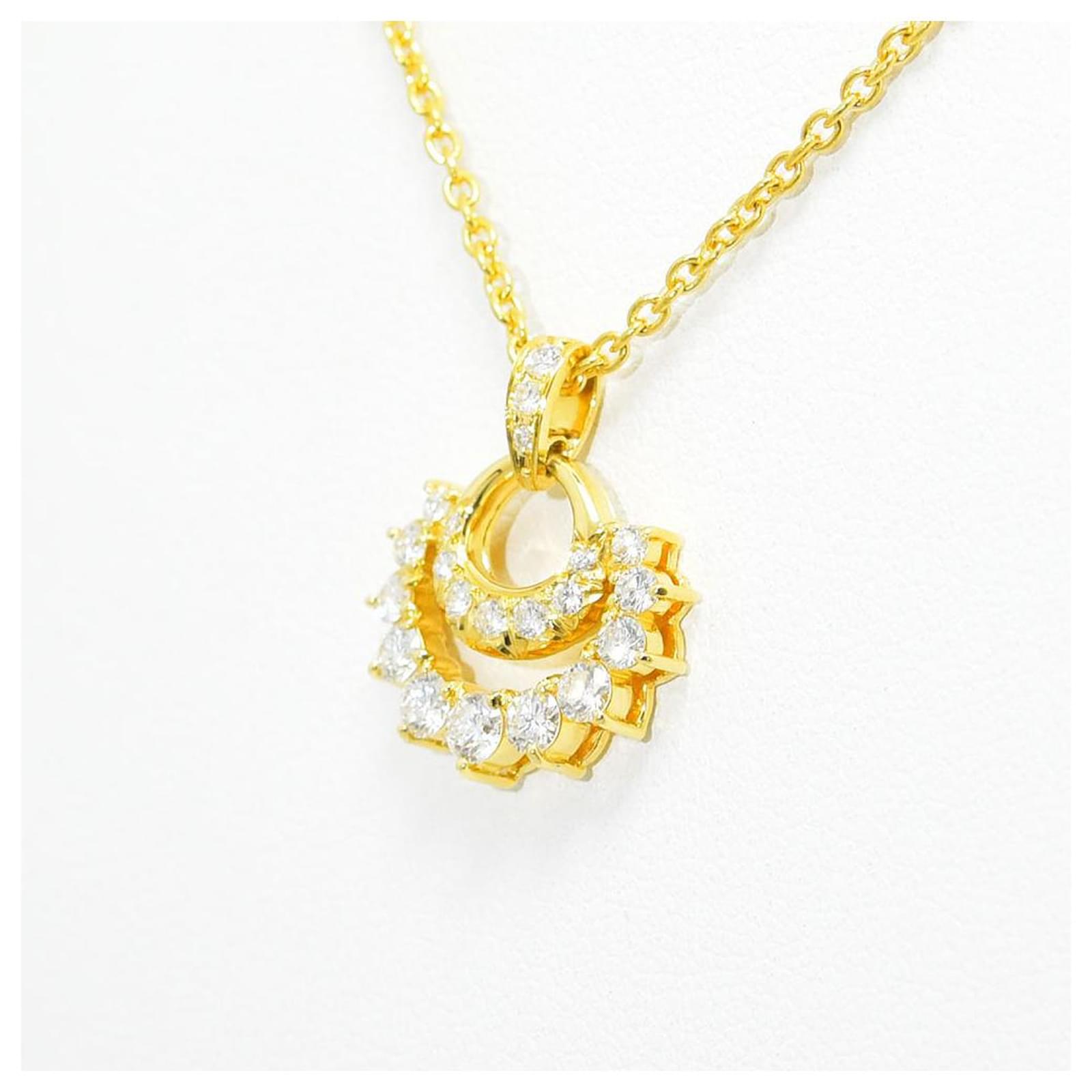 Christian Dior Diamond Necklace Gold hardware Yellow gold ref.719684