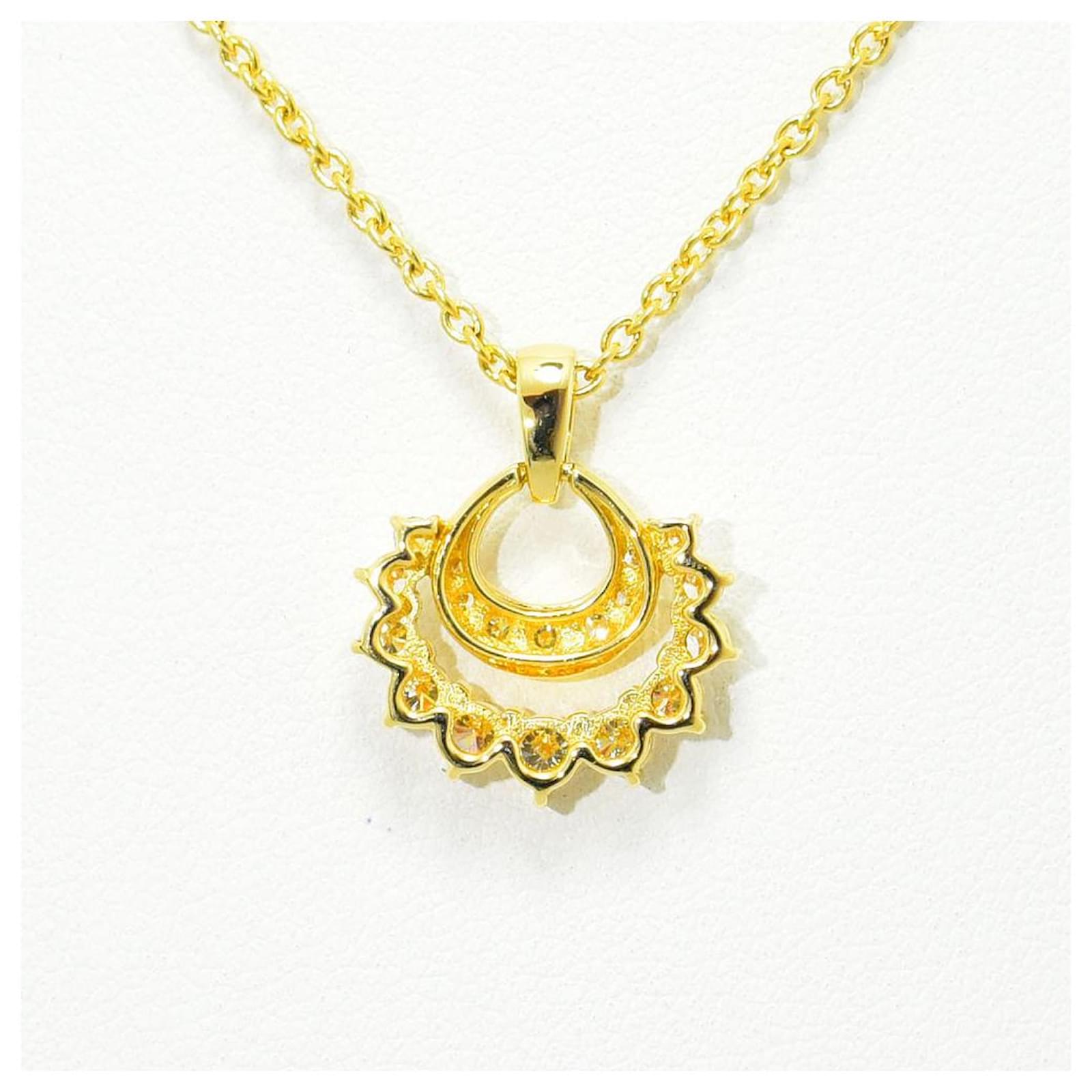 Christian Dior Diamond Necklace Gold hardware Yellow gold ref.719684