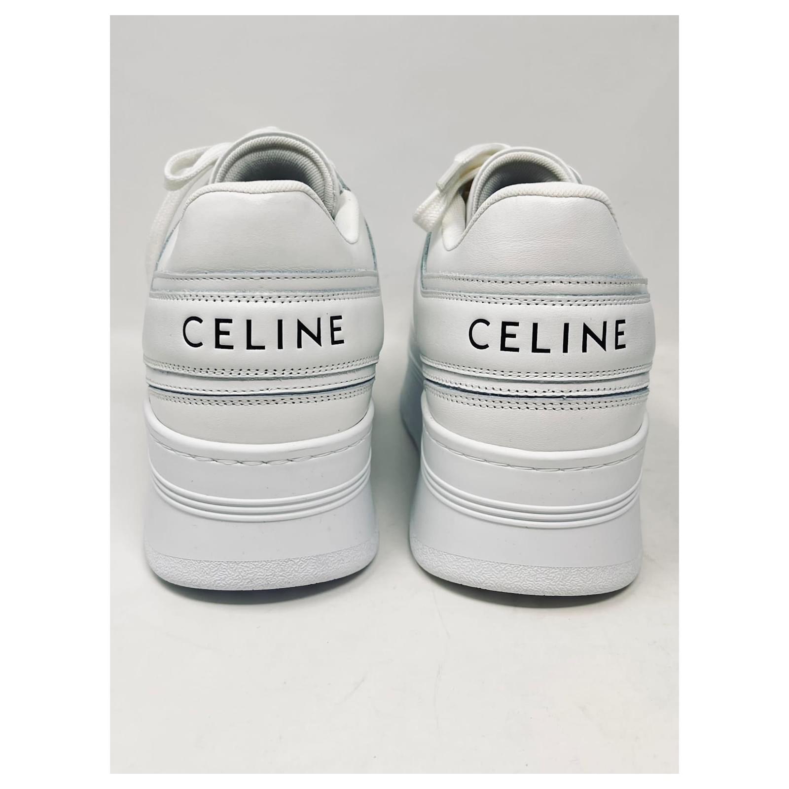 Céline PLATFORM SNEAKERS IN OPTICAL WHITE CALF LEATHER ref
