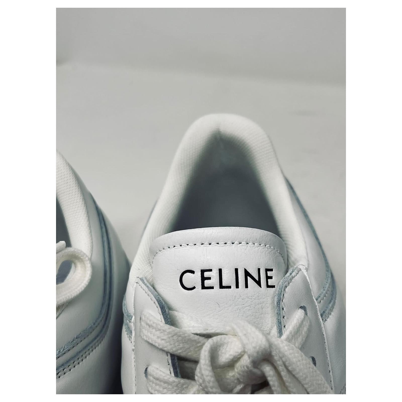 ★CELINE★ LEATHER PLATFORM SNEAKERS ♪ホワイト♪ Céline NEW CELINE BLOCK SHOES 36 HIGH-TOP SNEAKERS PLATFORM