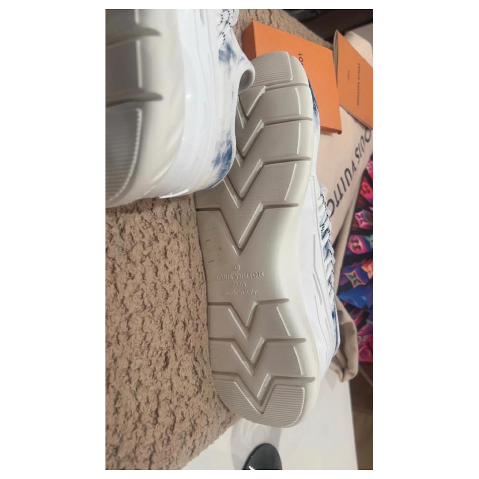Sold out Sneakers louis vuitton fastlane denim monogram new size 40,5 / 41  Neuve White Leather ref.720831 - Joli Closet