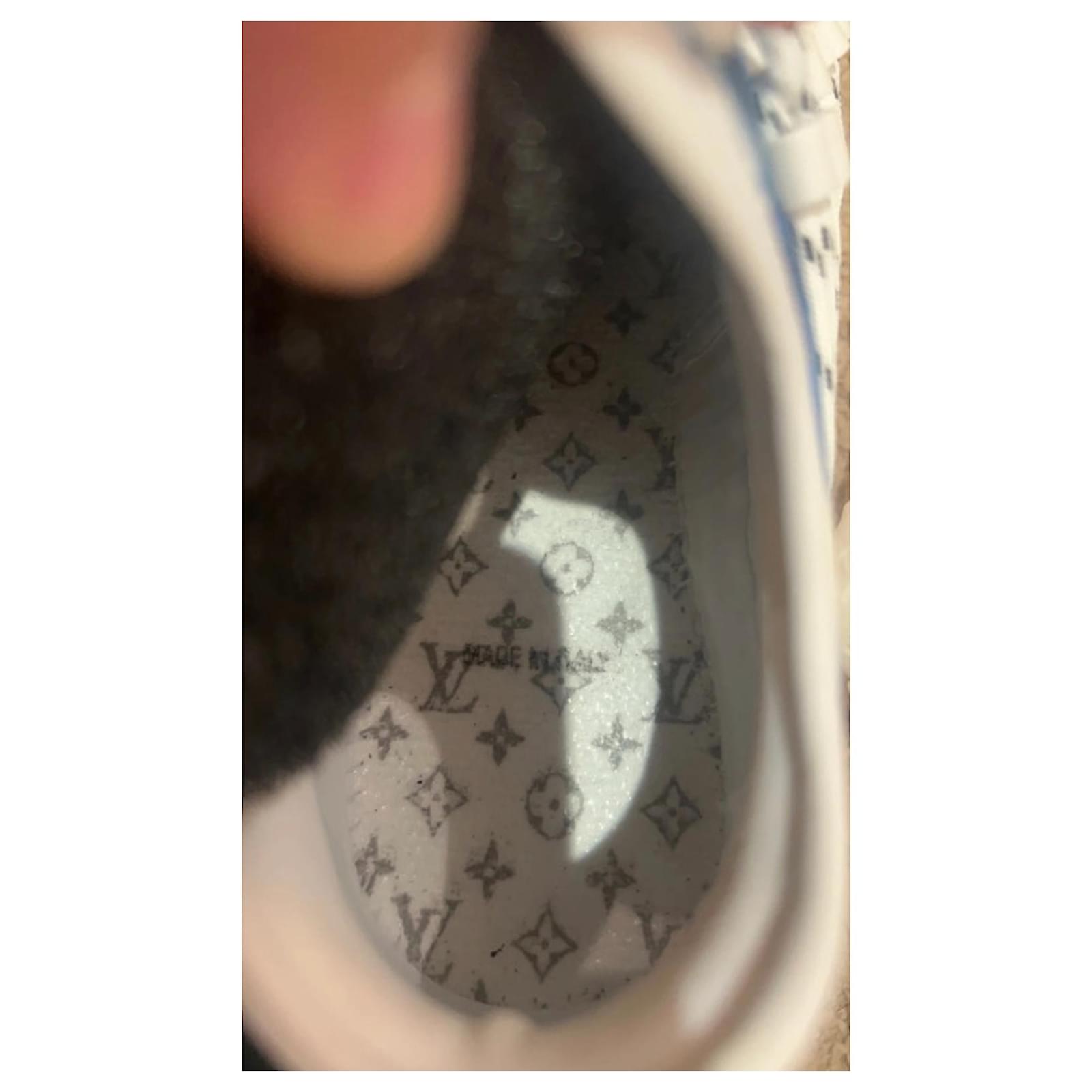Sold out Sneakers louis vuitton fastlane denim monogram new size 40,5 / 41  Neuve White Leather ref.720831 - Joli Closet