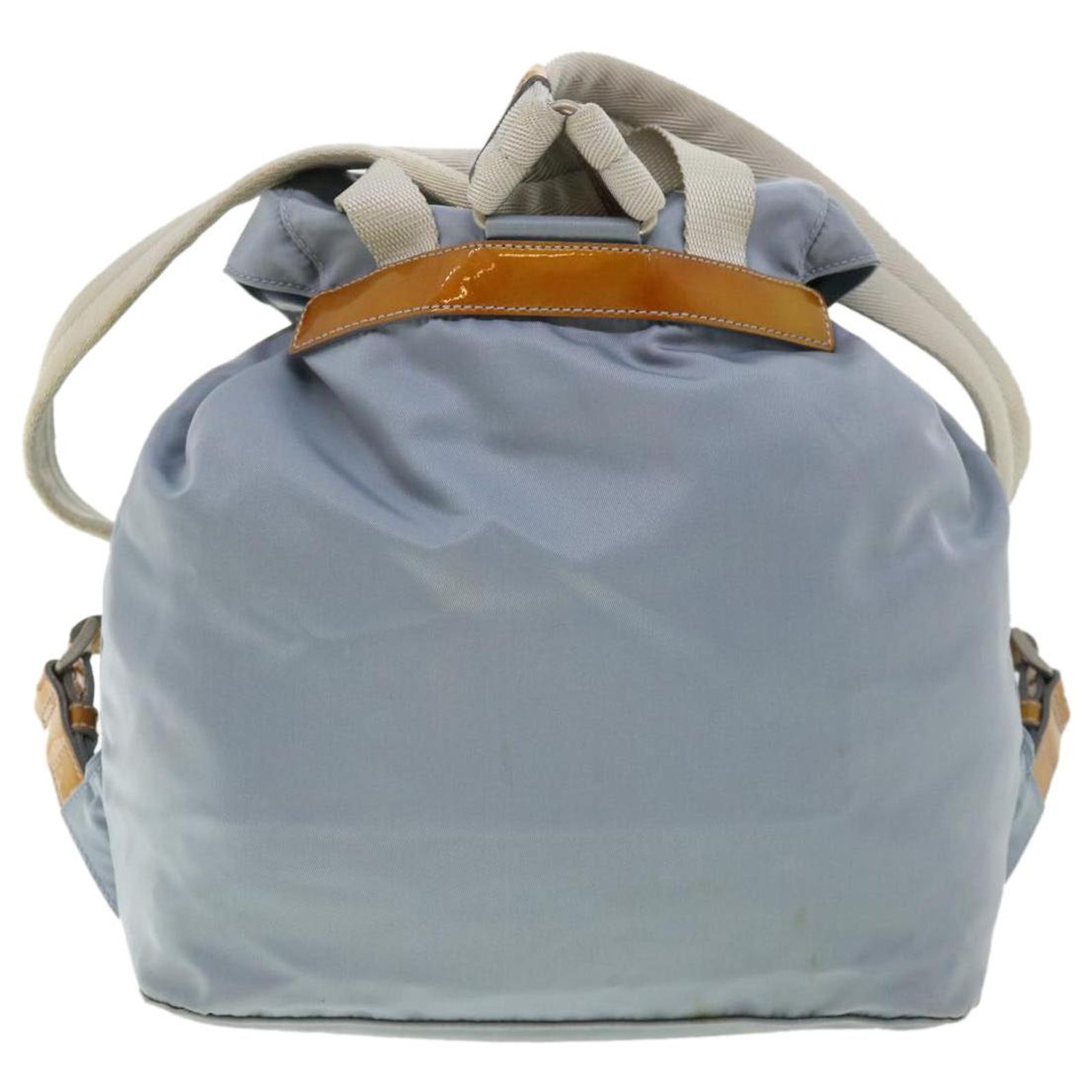 PRADA Backpack Nylon Light Blue Silver Auth 175701 Prada Tessuto Nylon Vela Small Backpack Celeste 1803577  main image 3