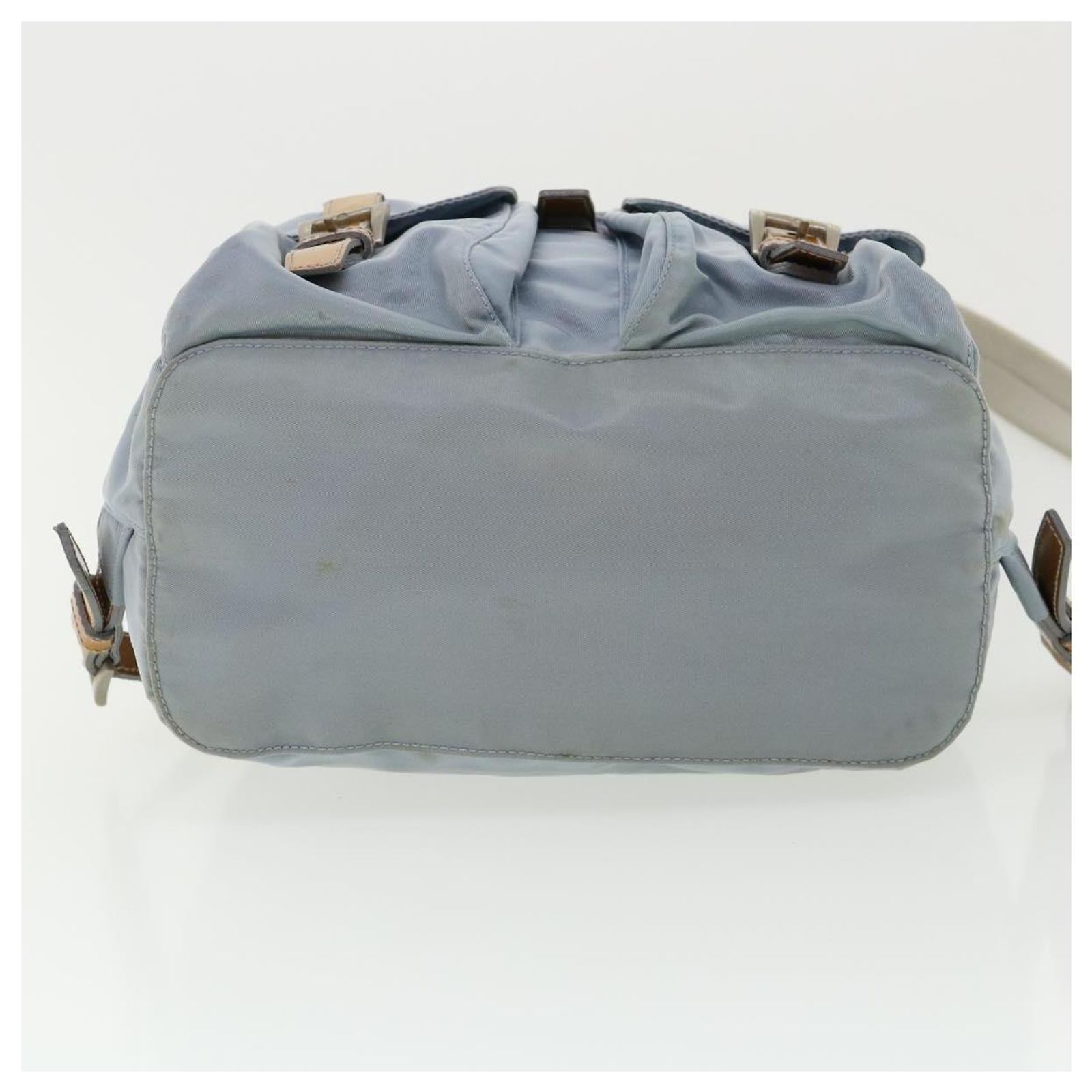 PRADA Backpack Nylon Light Blue Silver Auth 175701 Prada Tessuto Nylon Vela Small Backpack Celeste 1803577  main image 4