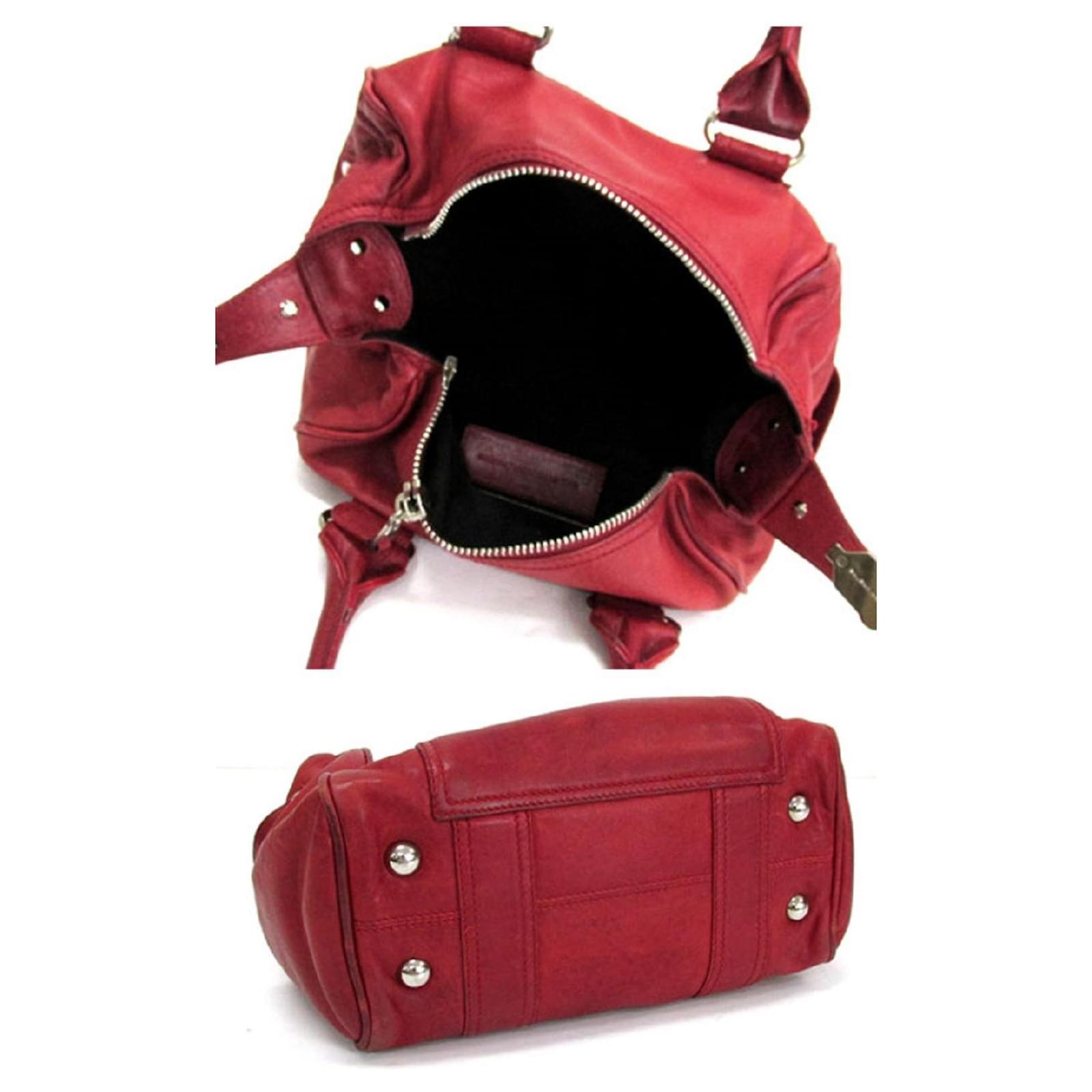 BALENCIAGA Whistle Charm Mini Boston Red Leather ref.721531 Joli Closet