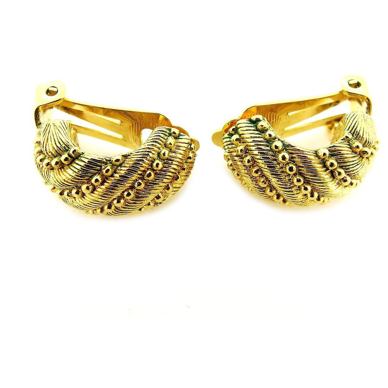 Christian Dior earrings Gold hardware Goldplated ref.721615 Joli Closet