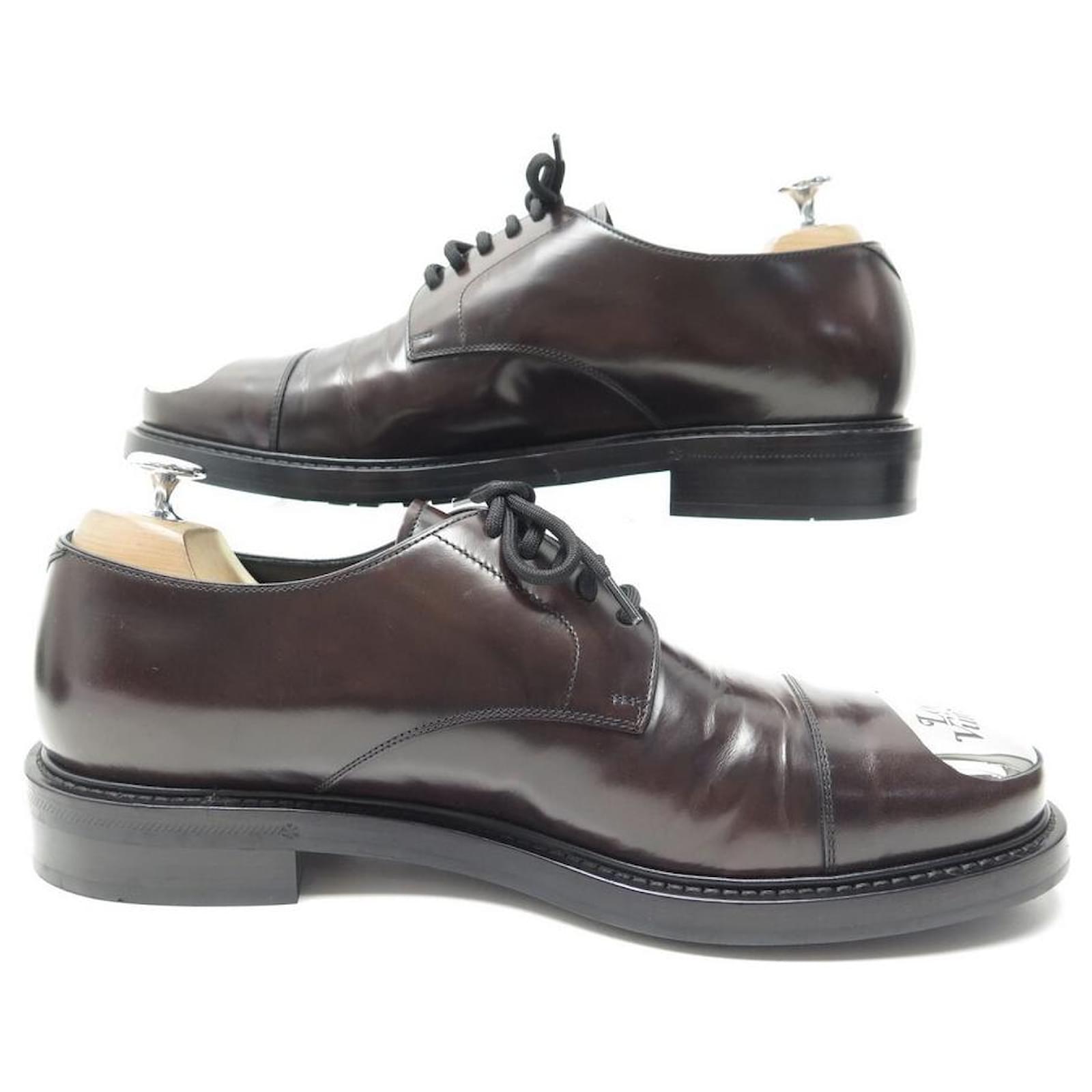 Louis Vuitton Men's Navy Leather Voltaire Derby Shoes size 8