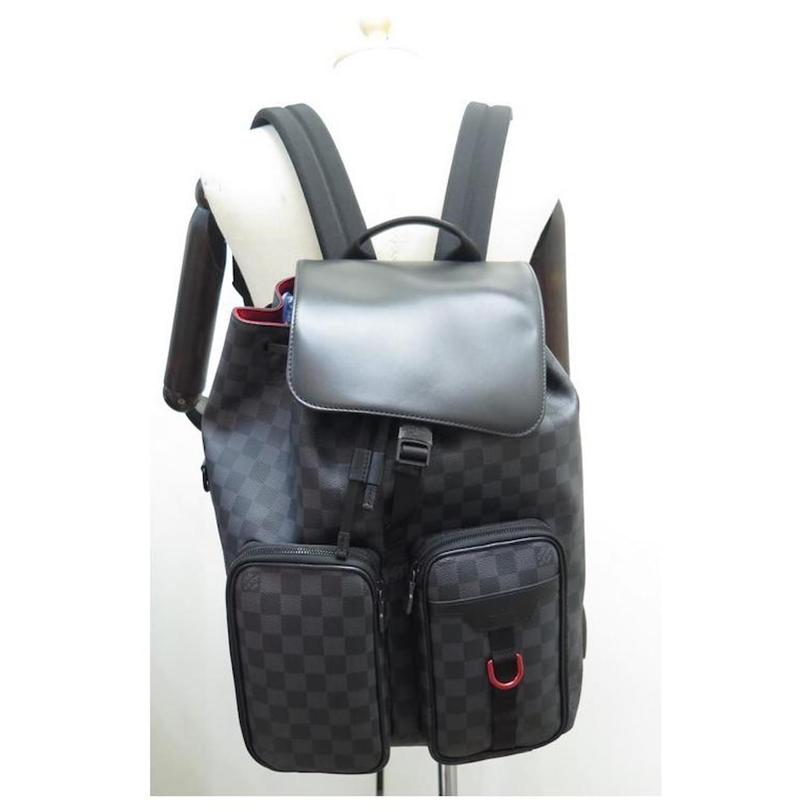NEW LOUIS VUITTON UTILITY N BACKPACK40279 CHECKED GRAPHITE CANVAS