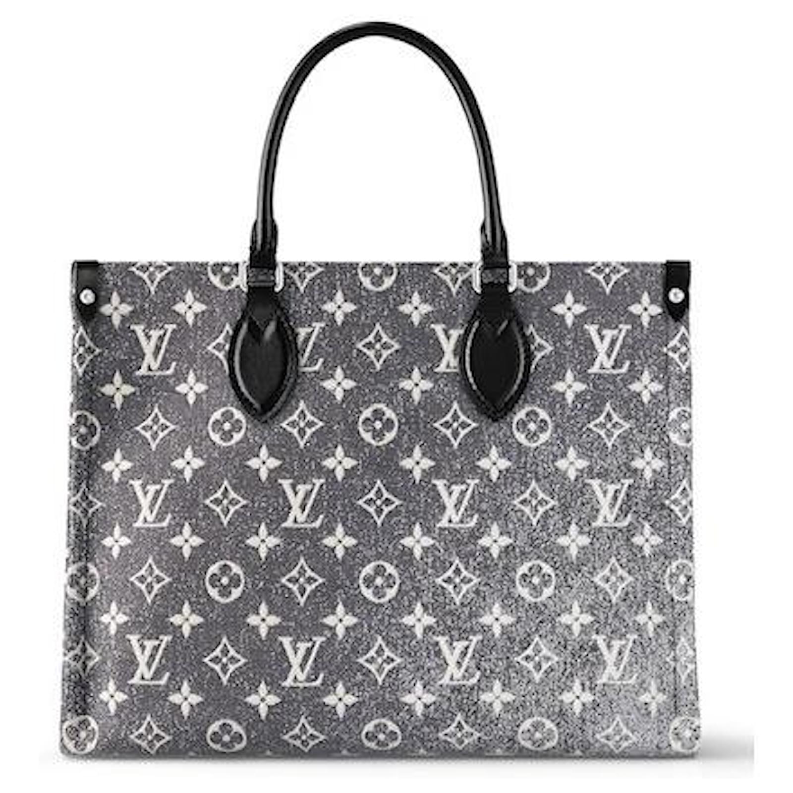 Louis Vuitton Neverfull MM Denim Leather Tote Bag Gray
