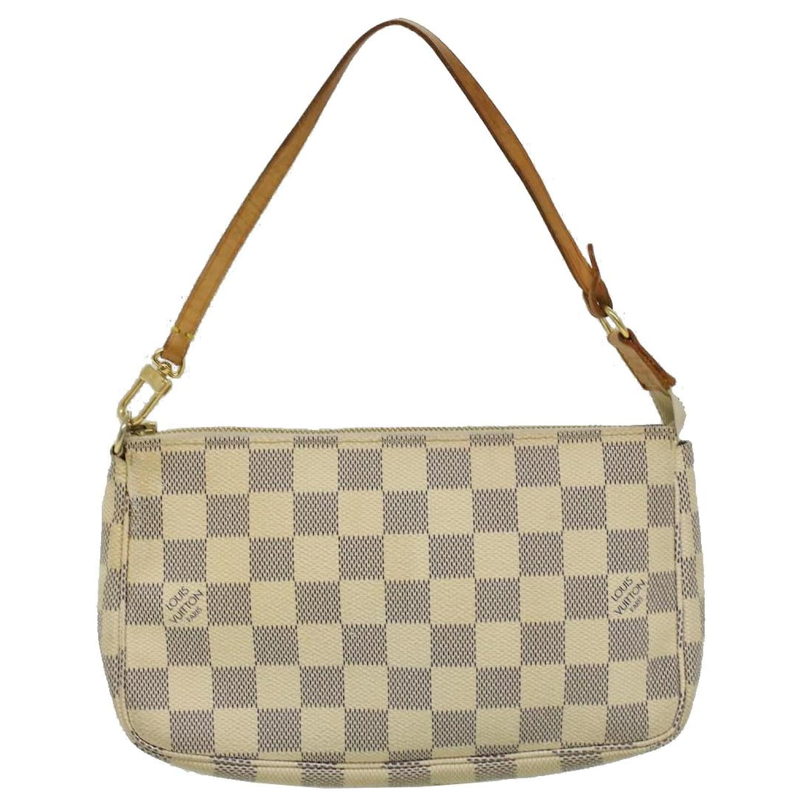 Louis Vuitton White Damier Azur Canvas Pochette Accessoires Shoulder Bag Louis  Vuitton