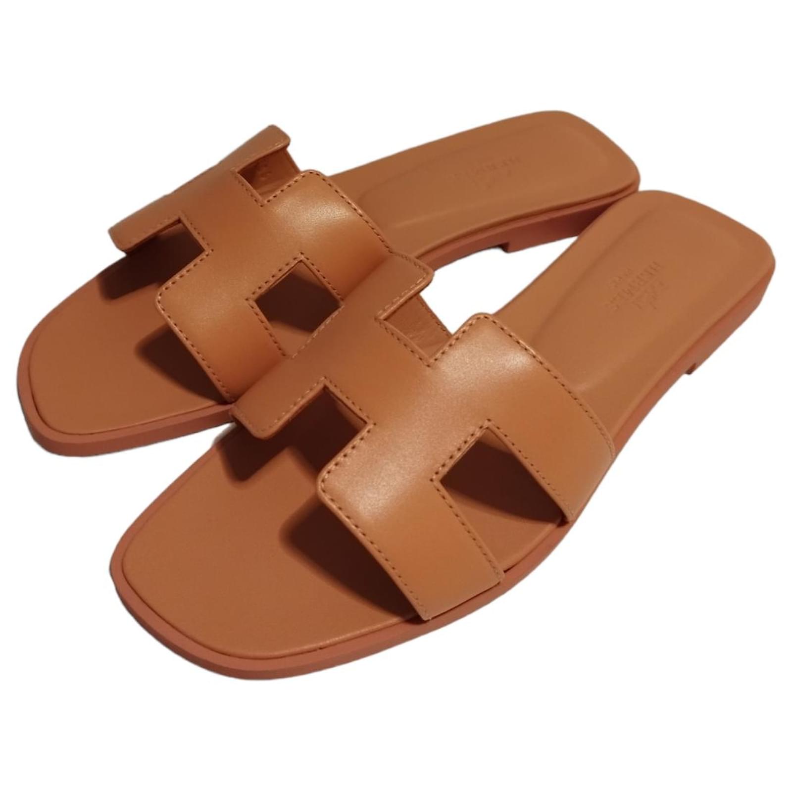 Hermès Oran sandals Pink Leather ref.707332 - Joli Closet