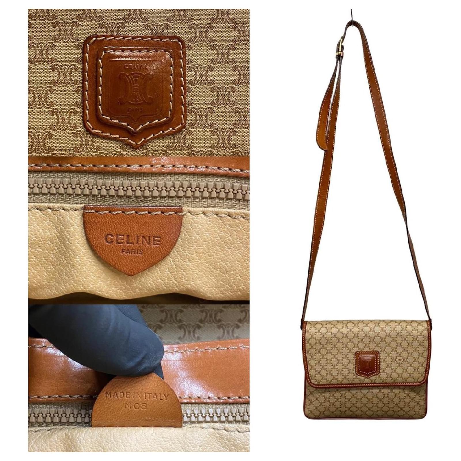 Christian Dior *CELINE Vintage Macadam Blason Triomphe Logo Leather