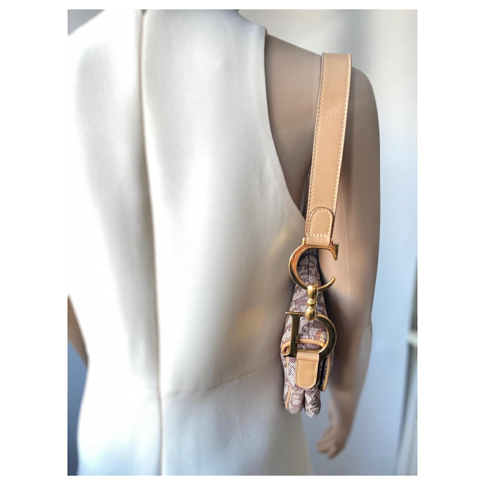 Christian Dior Classic Saddle bag - Vintage Beige Cloth ref.722838 ...