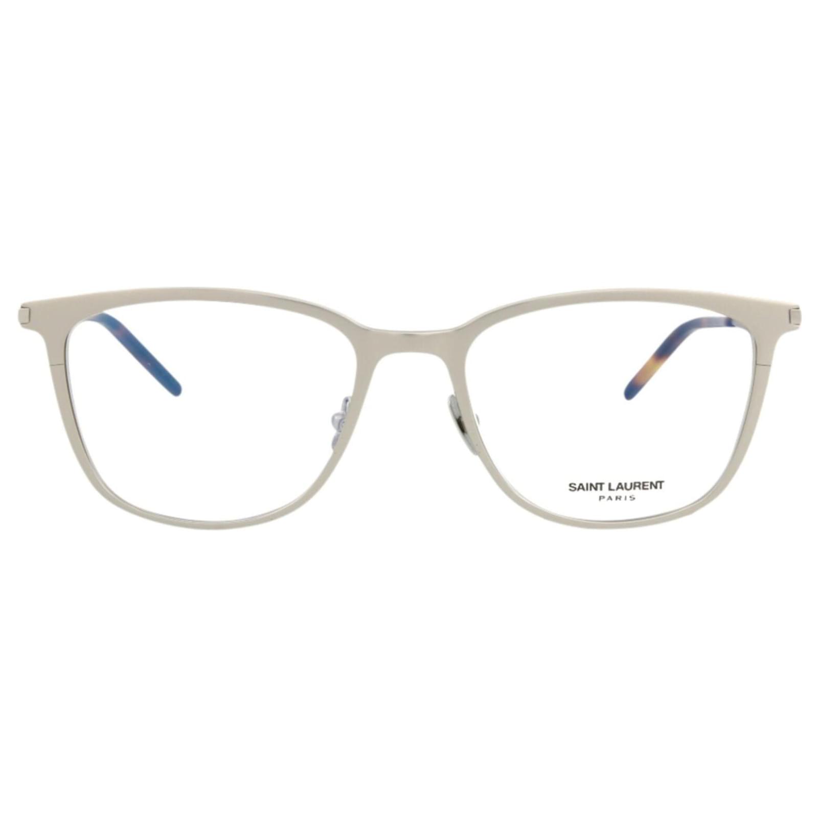 Saint Laurent Square-Frame Metal Optical Frames Silvery Metallic ref.723206 - Joli Closet