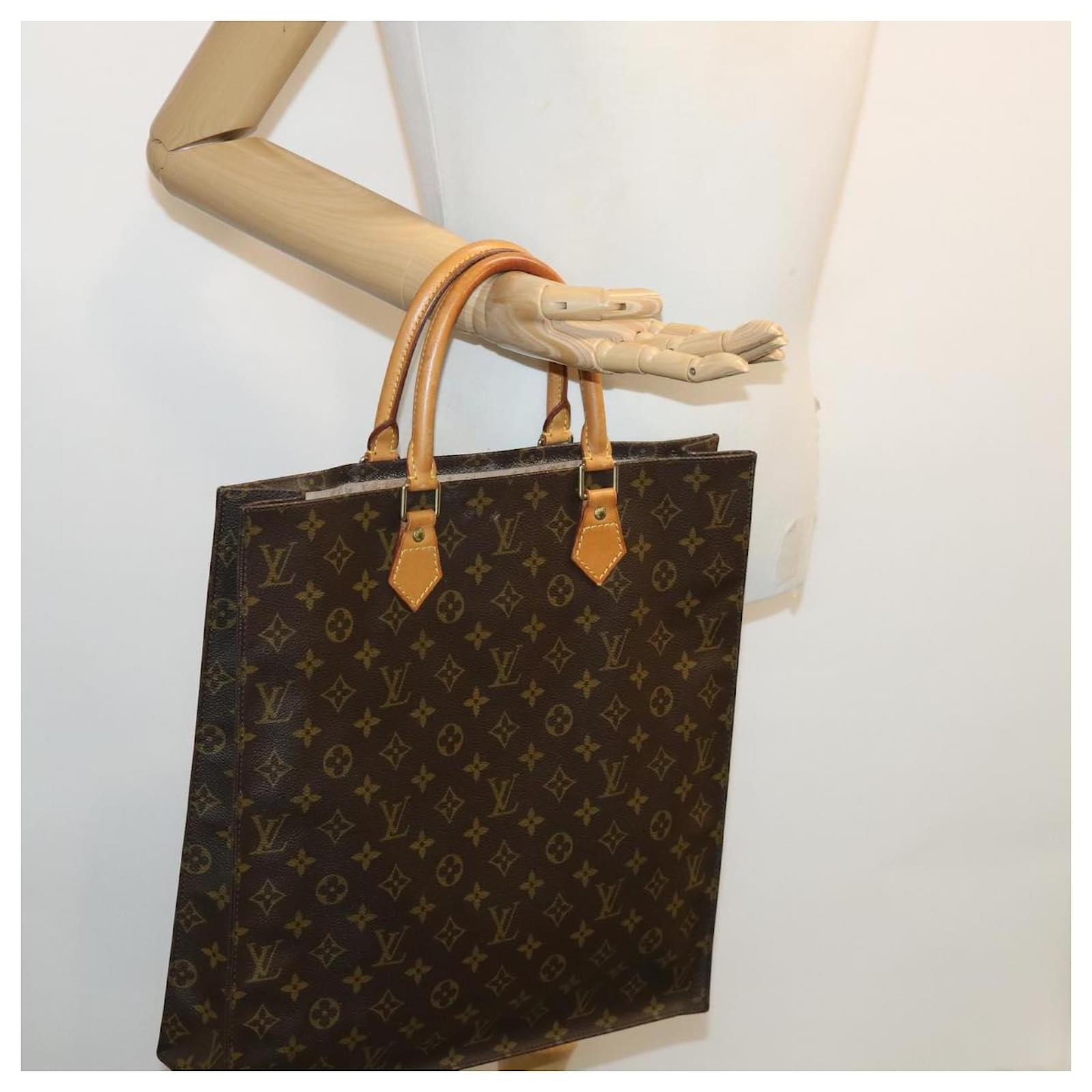 LOUIS VUITTON Monogram Sac Plat Hand Bag M51140 LV Auth ni501