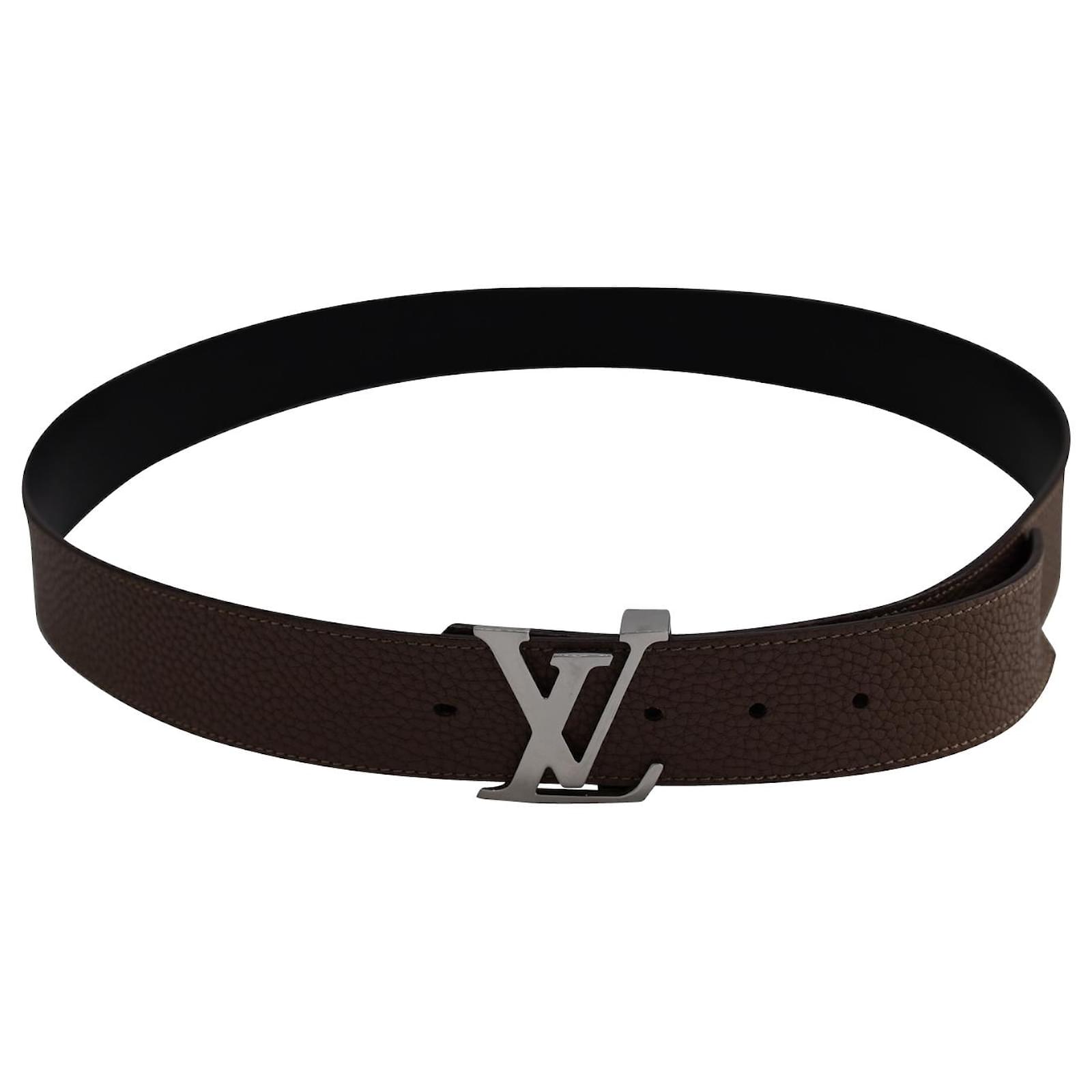 Louis Vuitton LV Initiales 40mm Reversible Belt Brown + Calf Leather. Size 85 cm