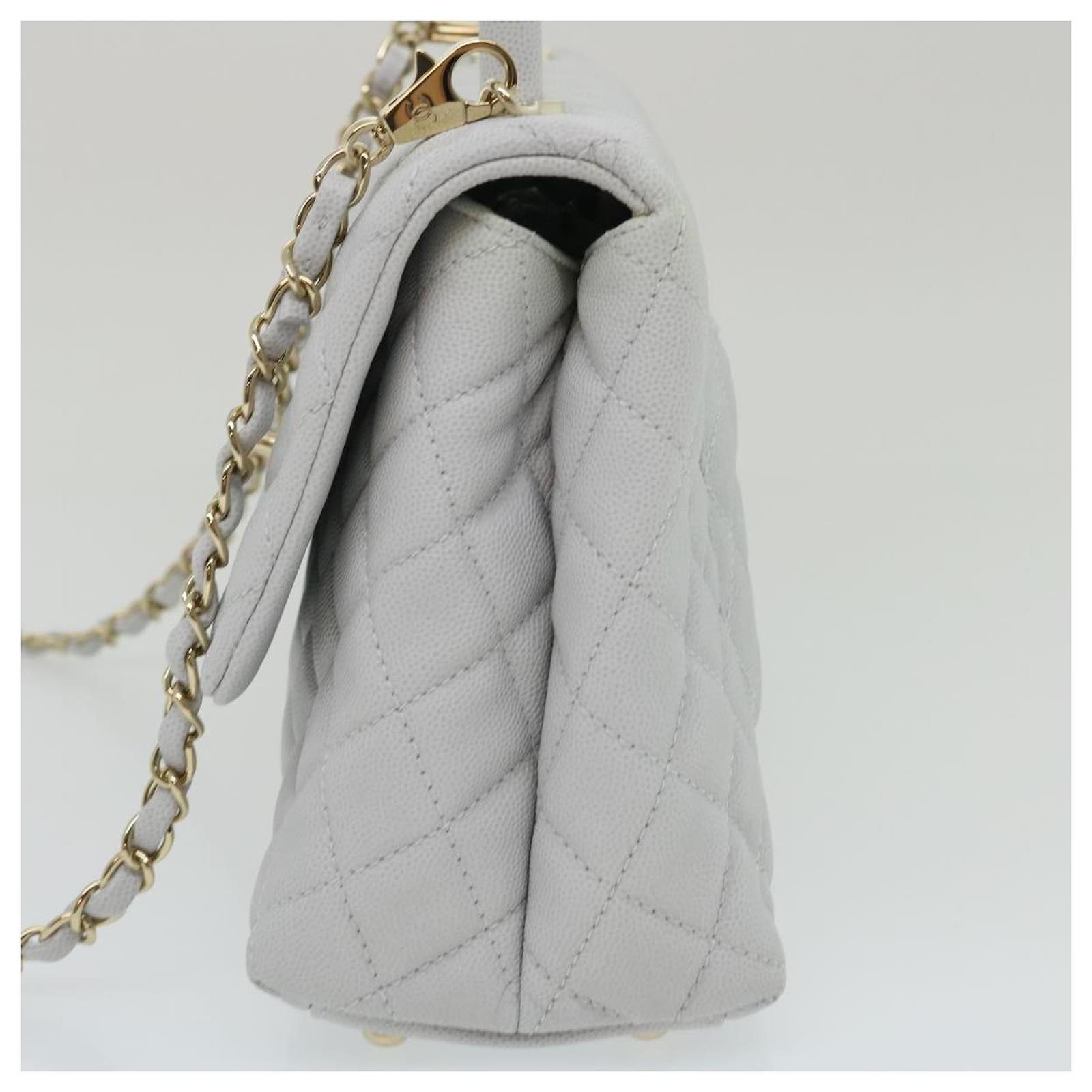 Chanel Coco Handle White Leather ref.725670 - Joli Closet