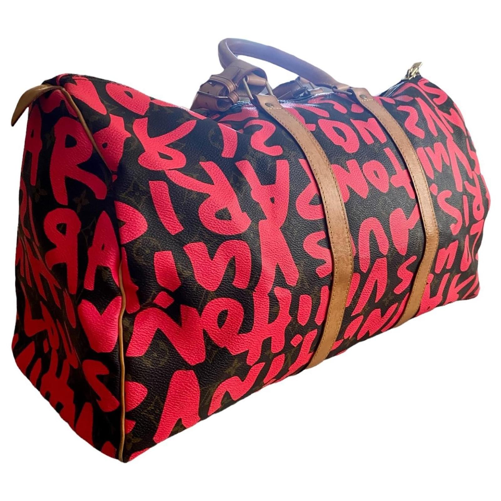 Louis Vuitton Graffiti Keepall 50 by Stephen Sprouse - Pink