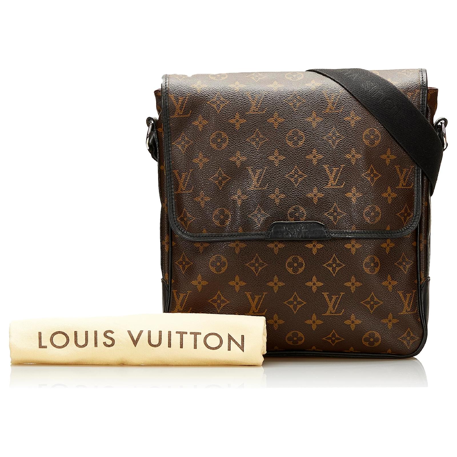 Louis Vuitton Monogram Macassar Bass MM Brown Dark brown Leather