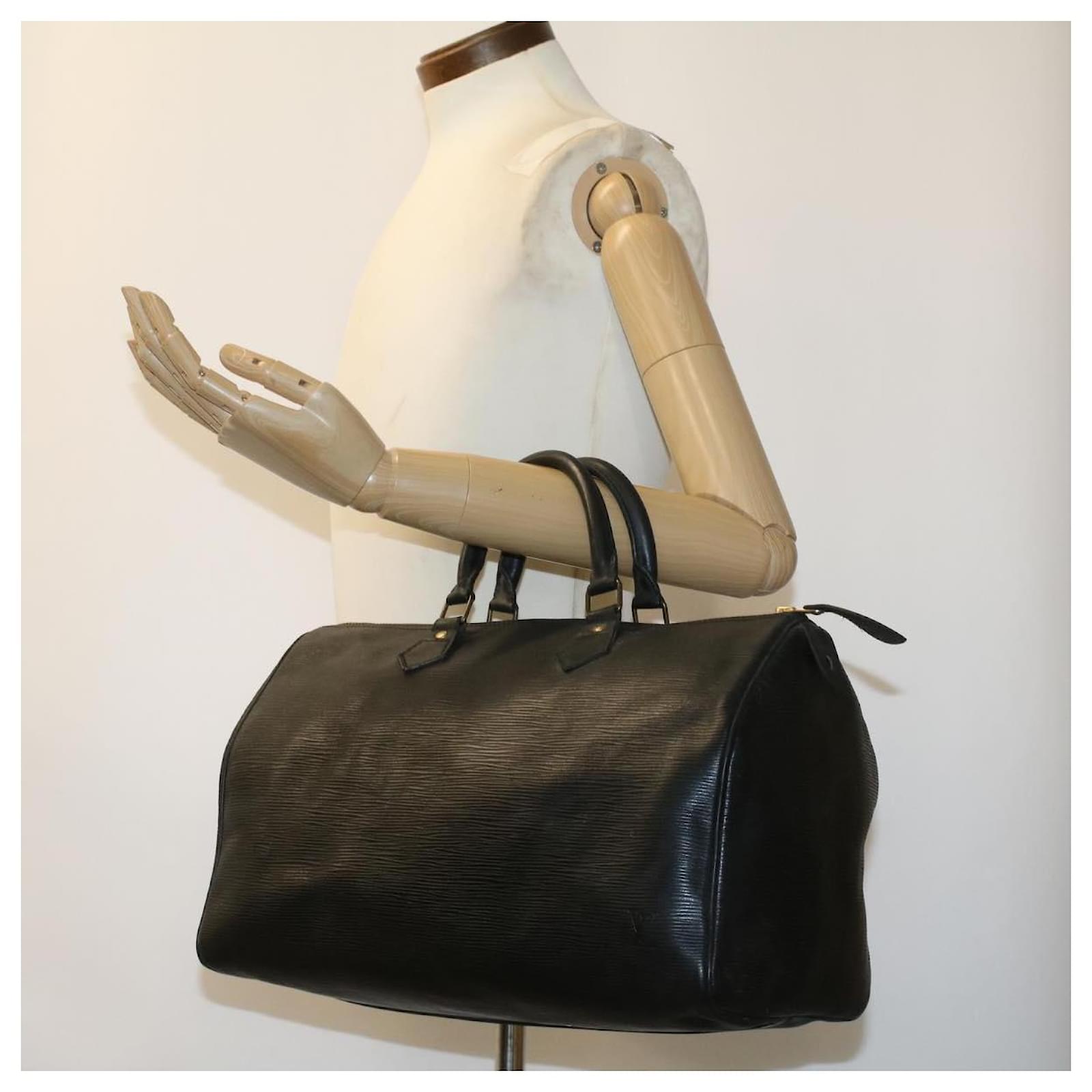 Auth Louis Vuitton Epi Speedy 35 M42992 Women's Handbag Noir