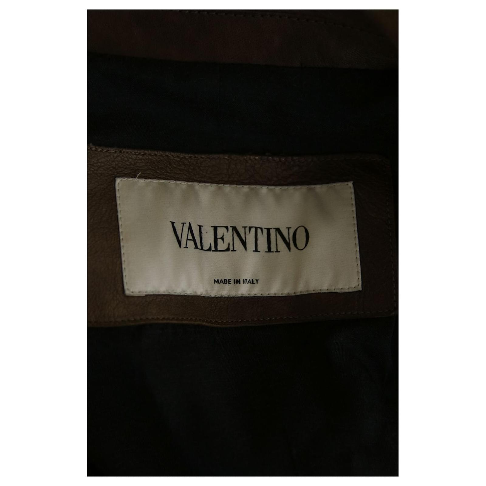 Valentino jacket 38 Brown Leather ref.726950 - Joli Closet