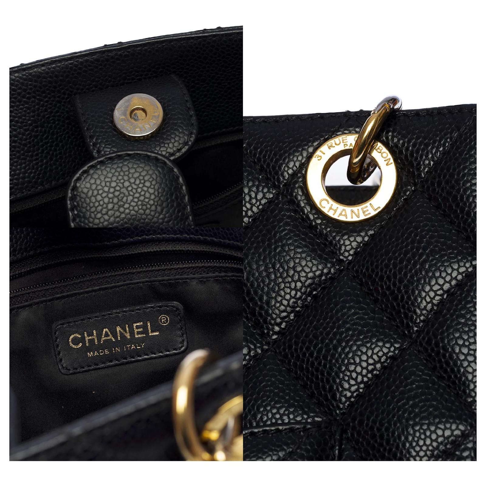 Beautiful Chanel Shopping PST Bag (Small Shopping Tote) in black caviar  leather ref.727011 - Joli Closet