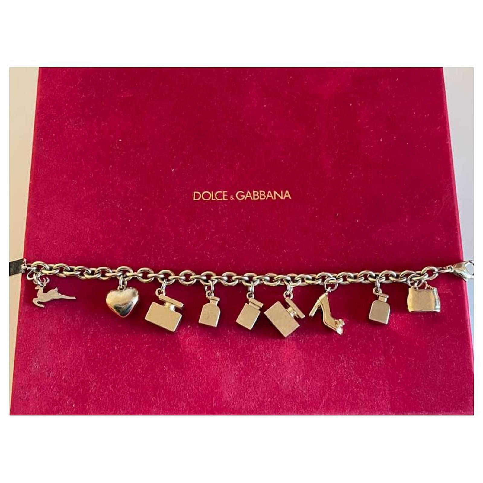 アクセサリー DOLCE&GABBANA Perfume Gold bracelet DOLCE & GABBANA Gold Metal Charm Bracelet, D and G Perfume