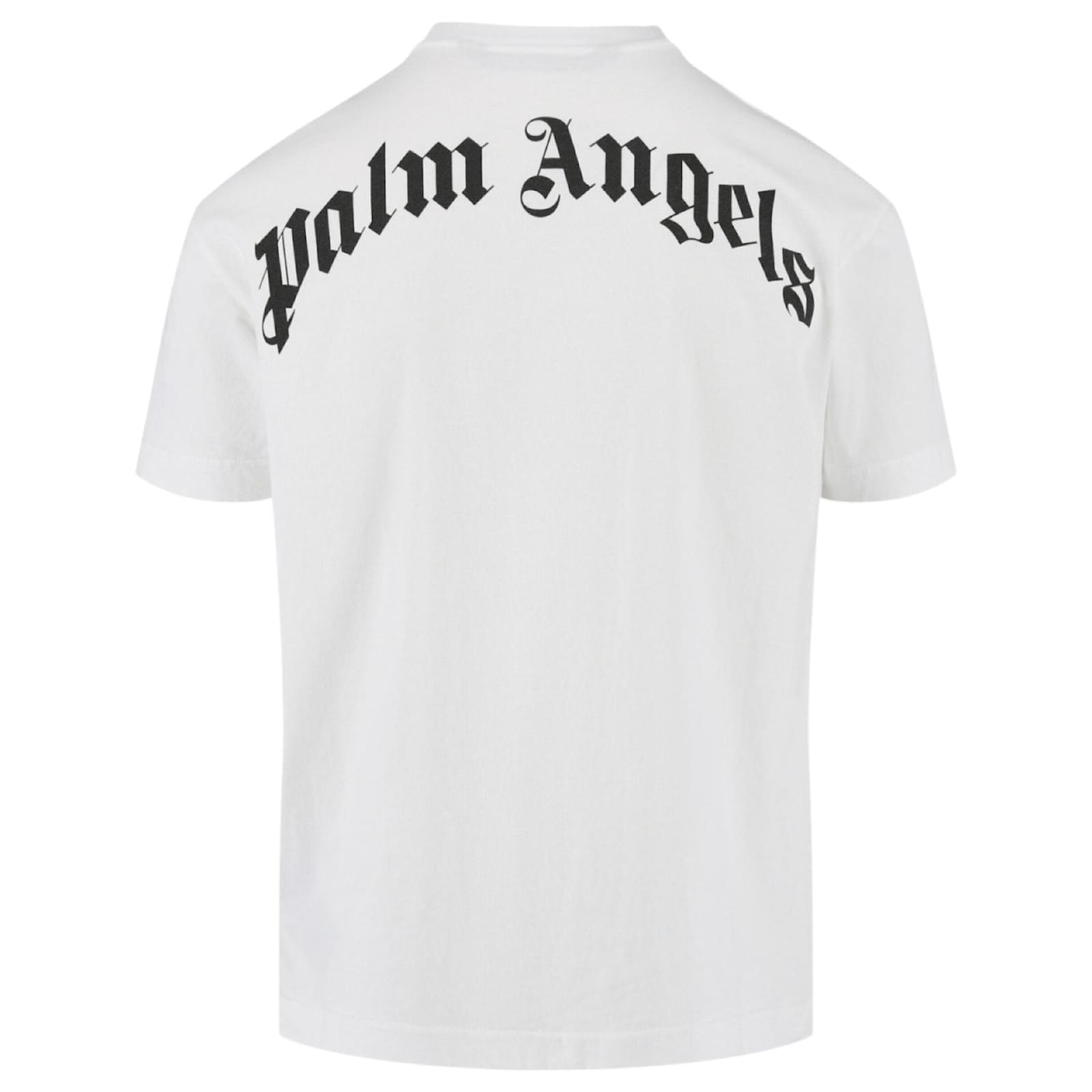 T-shirt Palm Angels Homme – Blanc, Coupe Oversize, Coton Jersey, Taille S