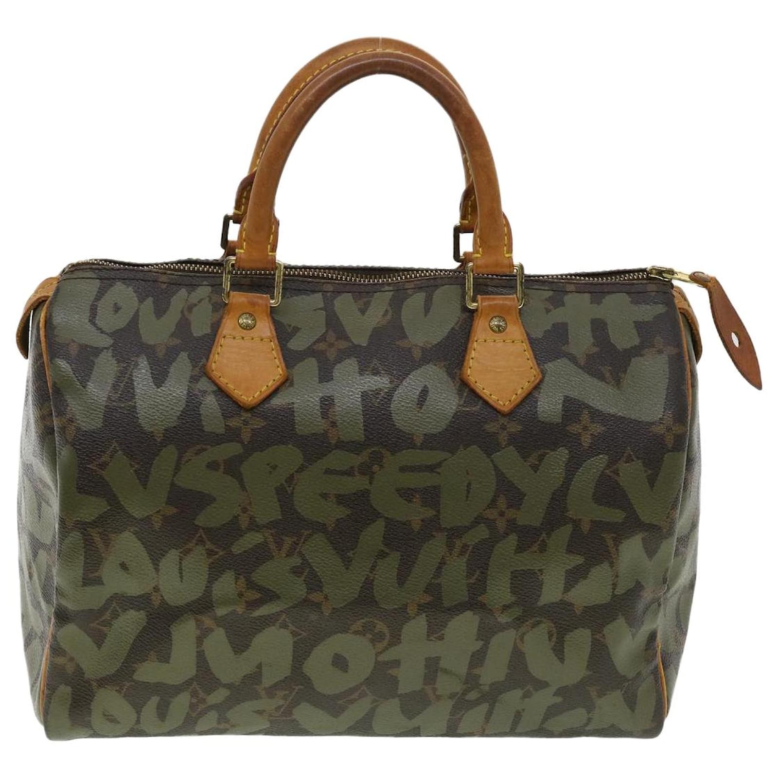 LOUIS VUITTON SPEEDY 30 HANDBAG KHAKI MONOGRAM GRAFFITI TH0041