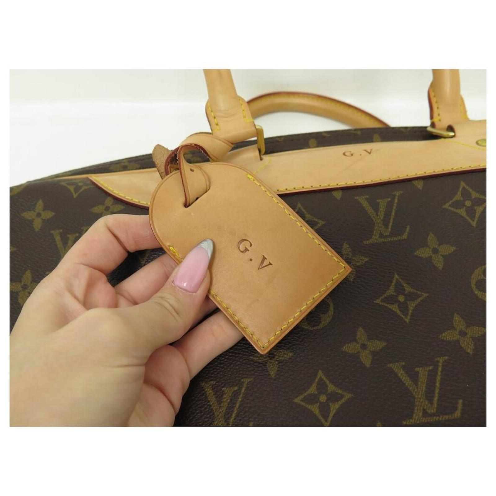 VINTAGE LOUIS VUITTON ALIZE TRAVEL BAG 2 55 MONOGRAM TRAVEL BAG CANVAS  Brown Leather ref.728631 - Joli Closet