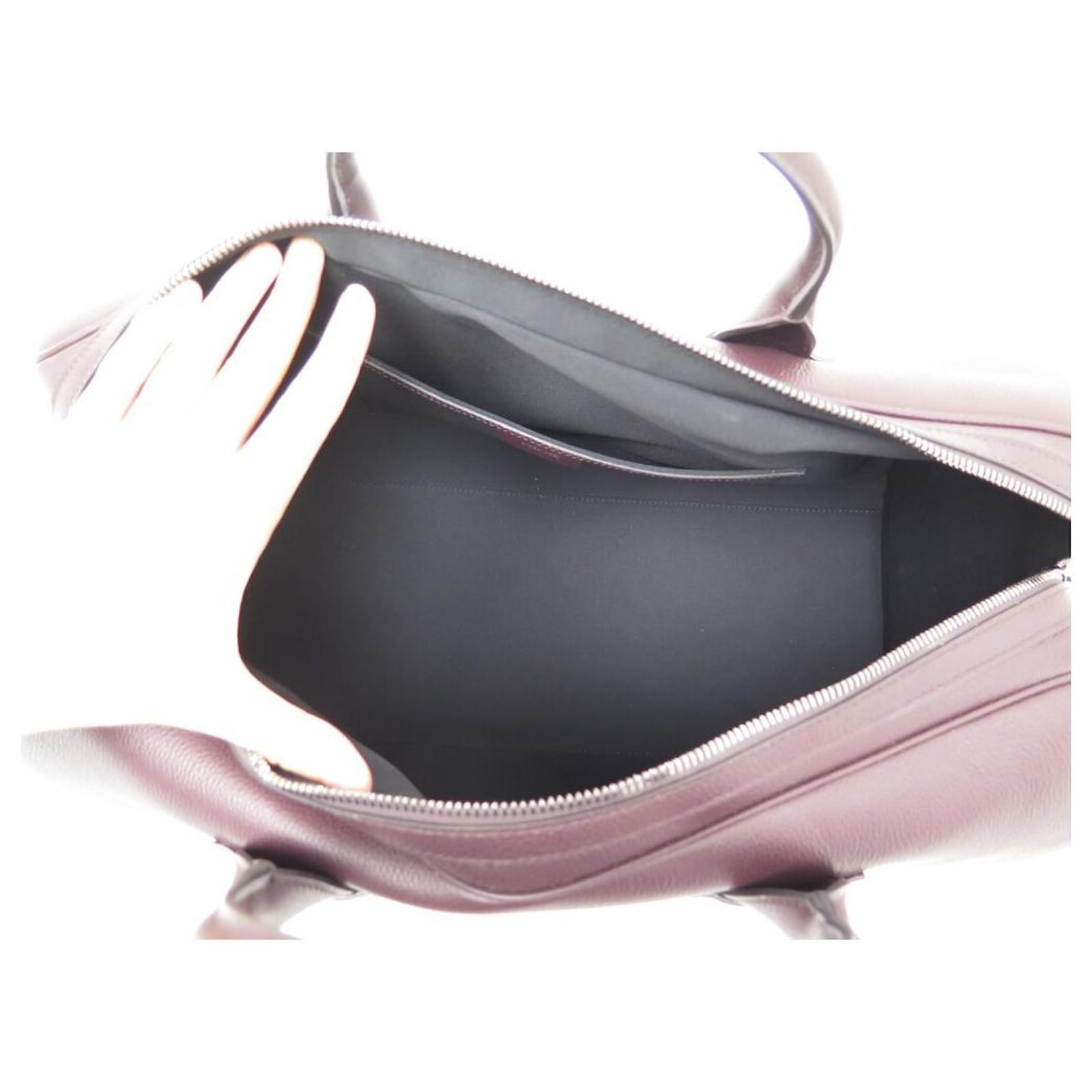 Christian Dior NEW DIOR HOMME HANDHELD TRAVEL BAG 45 PLUM GRAINED