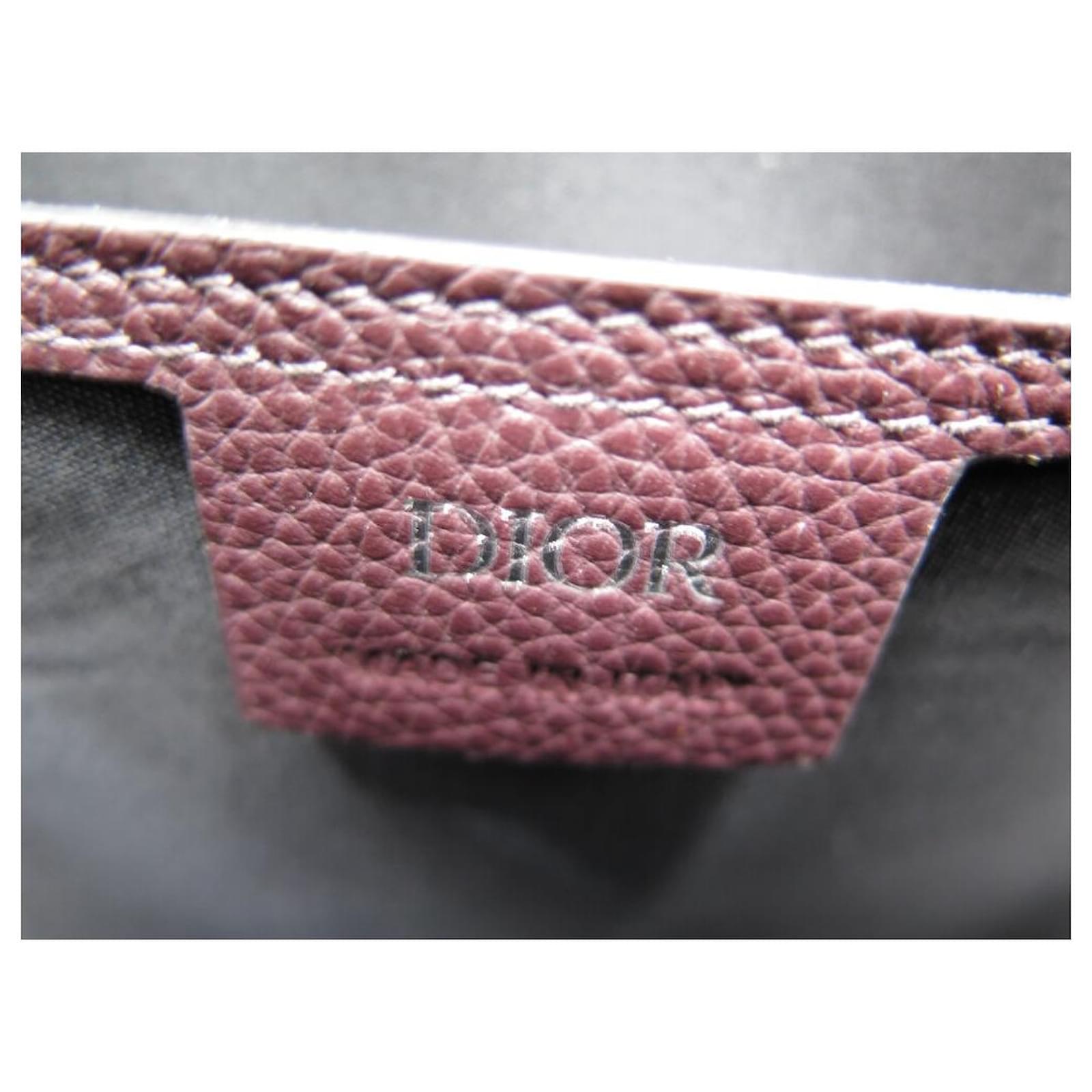 Christian Dior NEW DIOR HOMME HANDHELD TRAVEL BAG 45 PLUM GRAINED