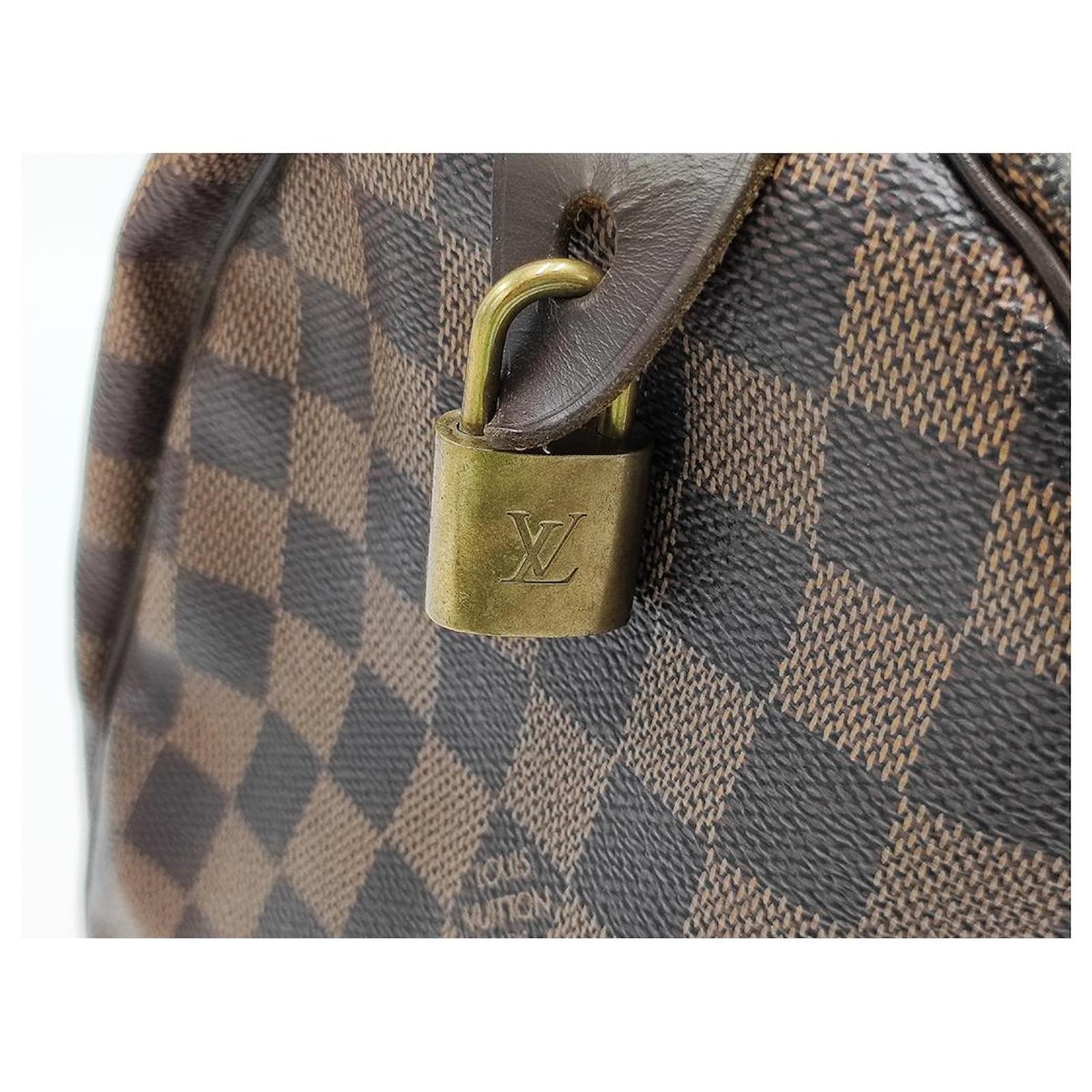 LV Ribera MM Damier Ebene Coated Canvas with Leather and Gold