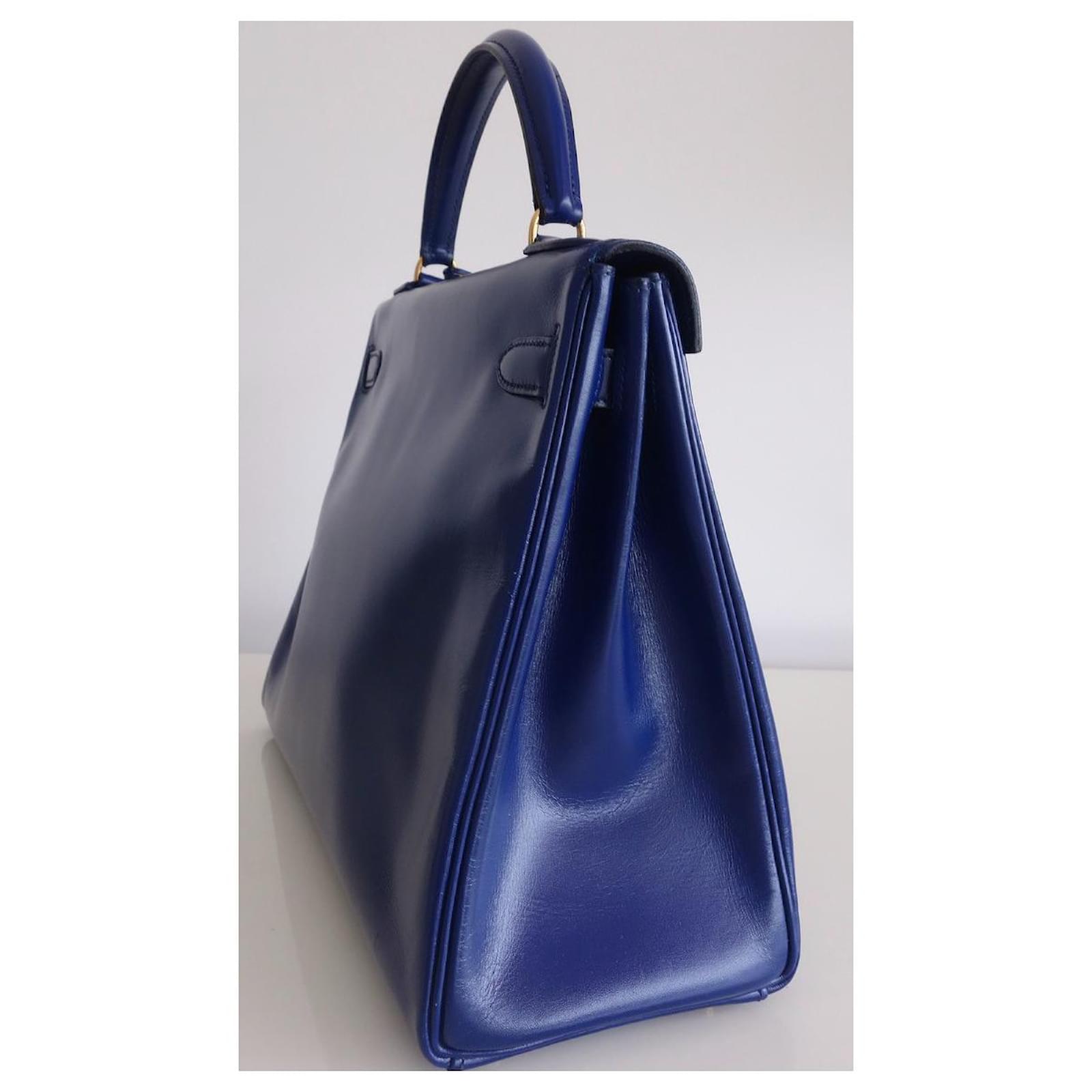 Hermès Royal blue Hermes Kelly bag Dark blue Leather ref.729185