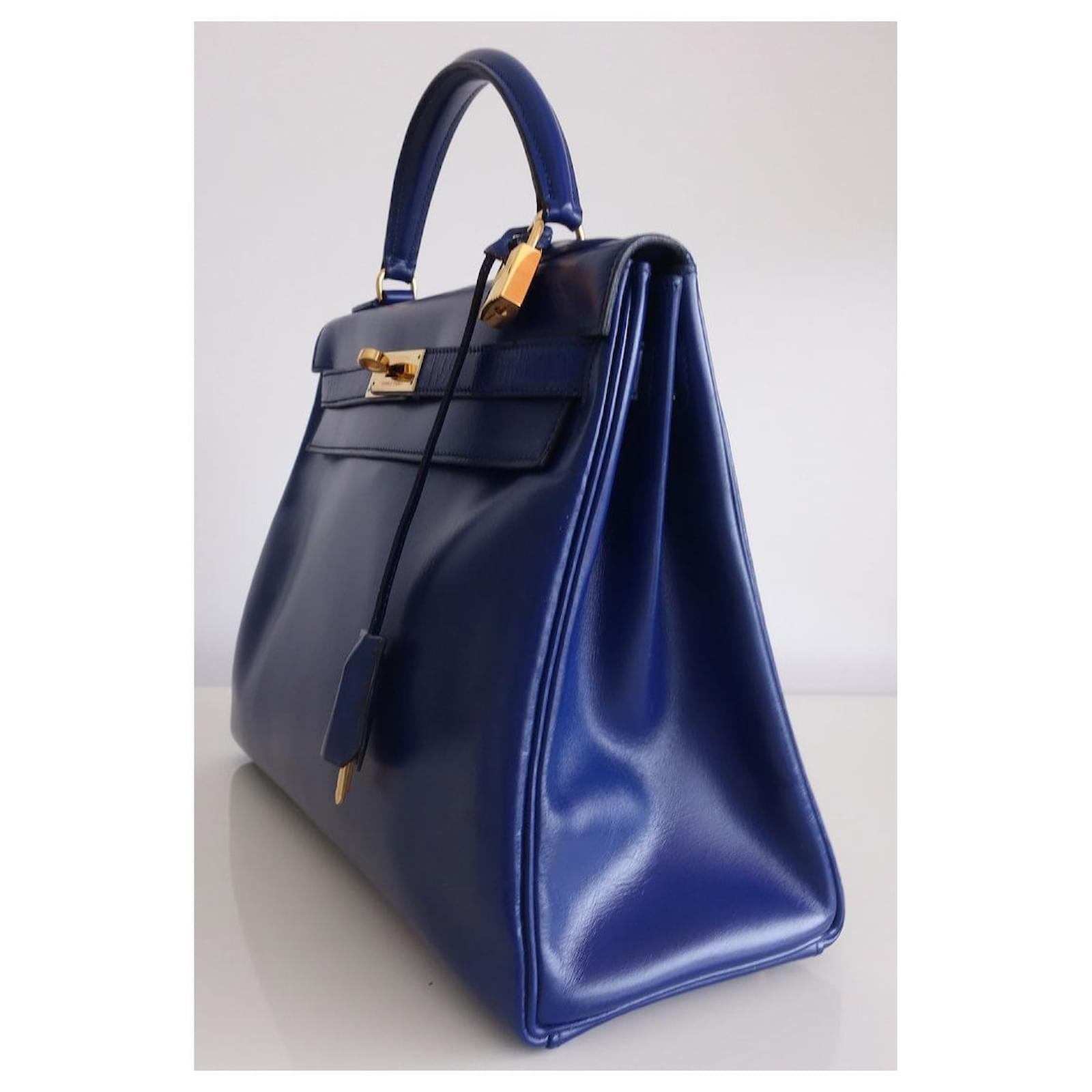 Hermès Royal blue Hermes Kelly bag Dark blue Leather ref.729185