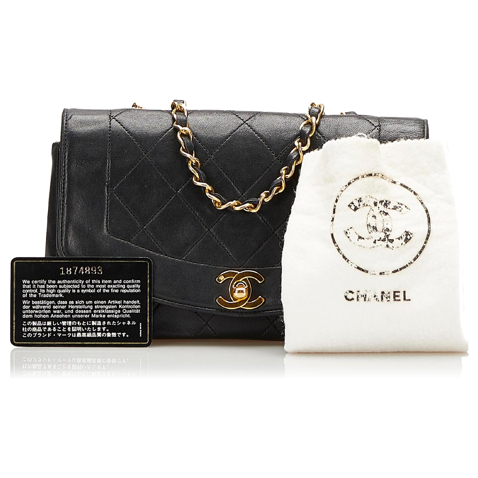 SOLD - FULL SET CHANEL DIANA Black Quilted Lambskin Leather 24K
