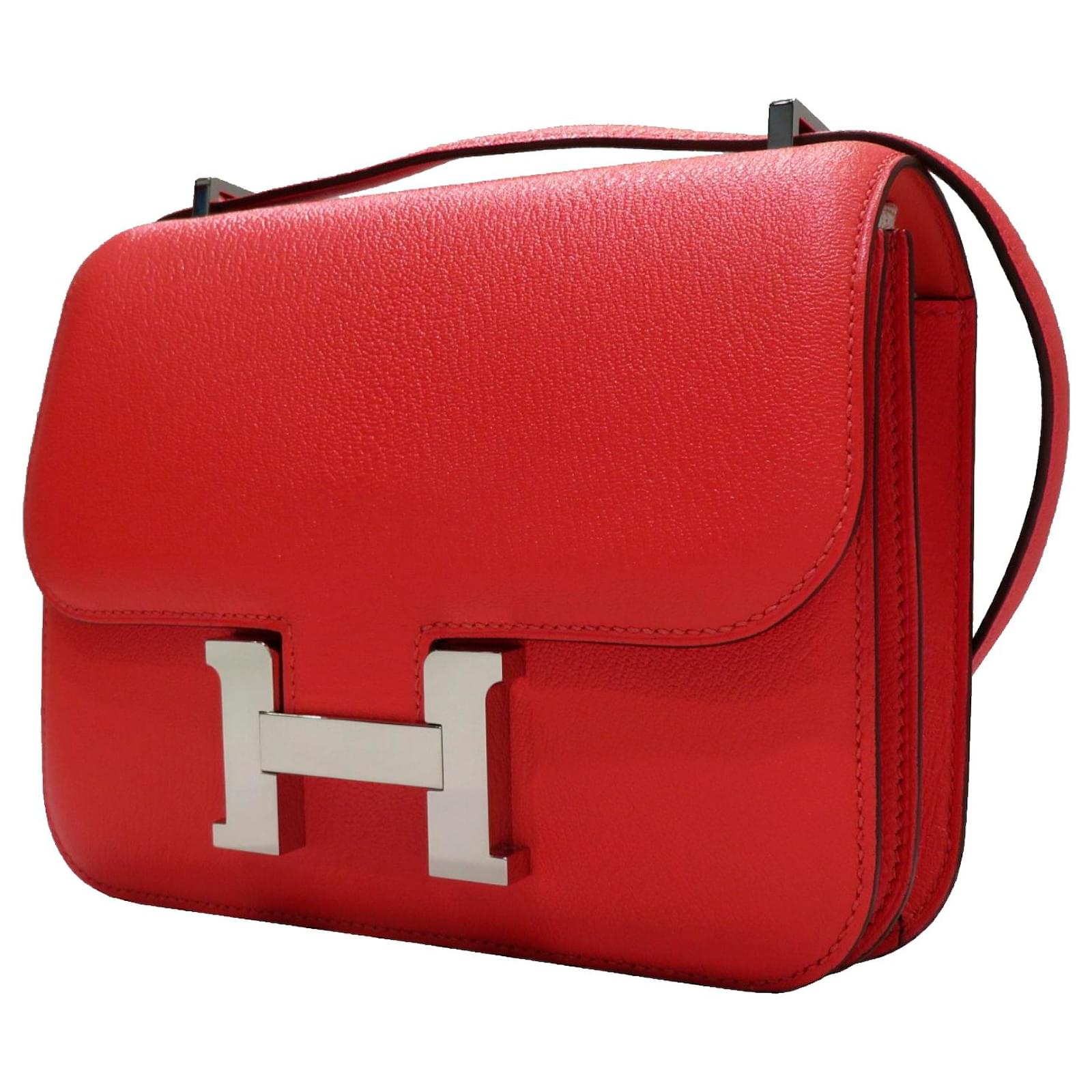 Hermes Red Epsom Leather Constance Mini 18 Shoulder Bag Hermes