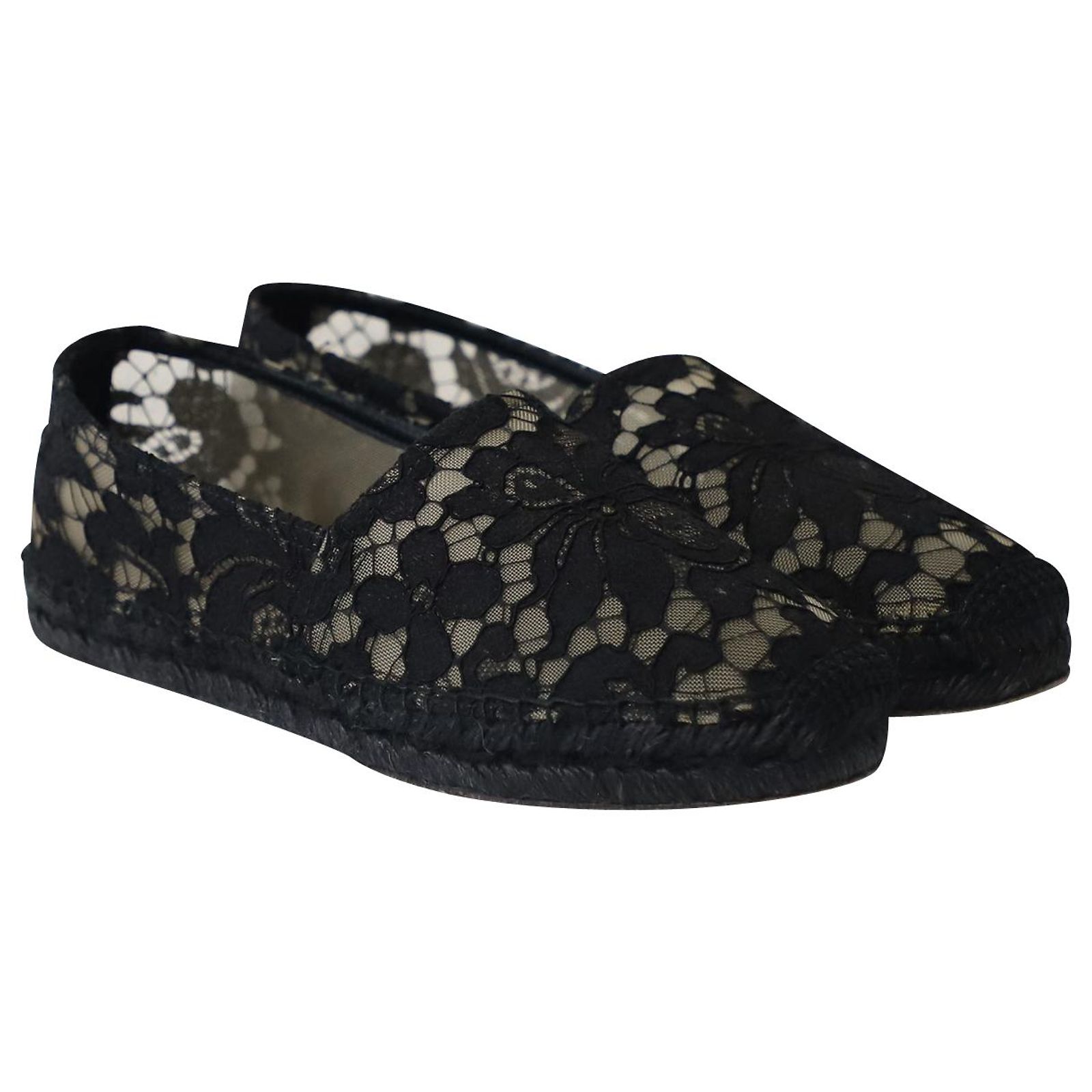Espadrilles Plates Femme Nicole Miller New York En Toile Marron Noir - Taille 9 US, Style Décontracté