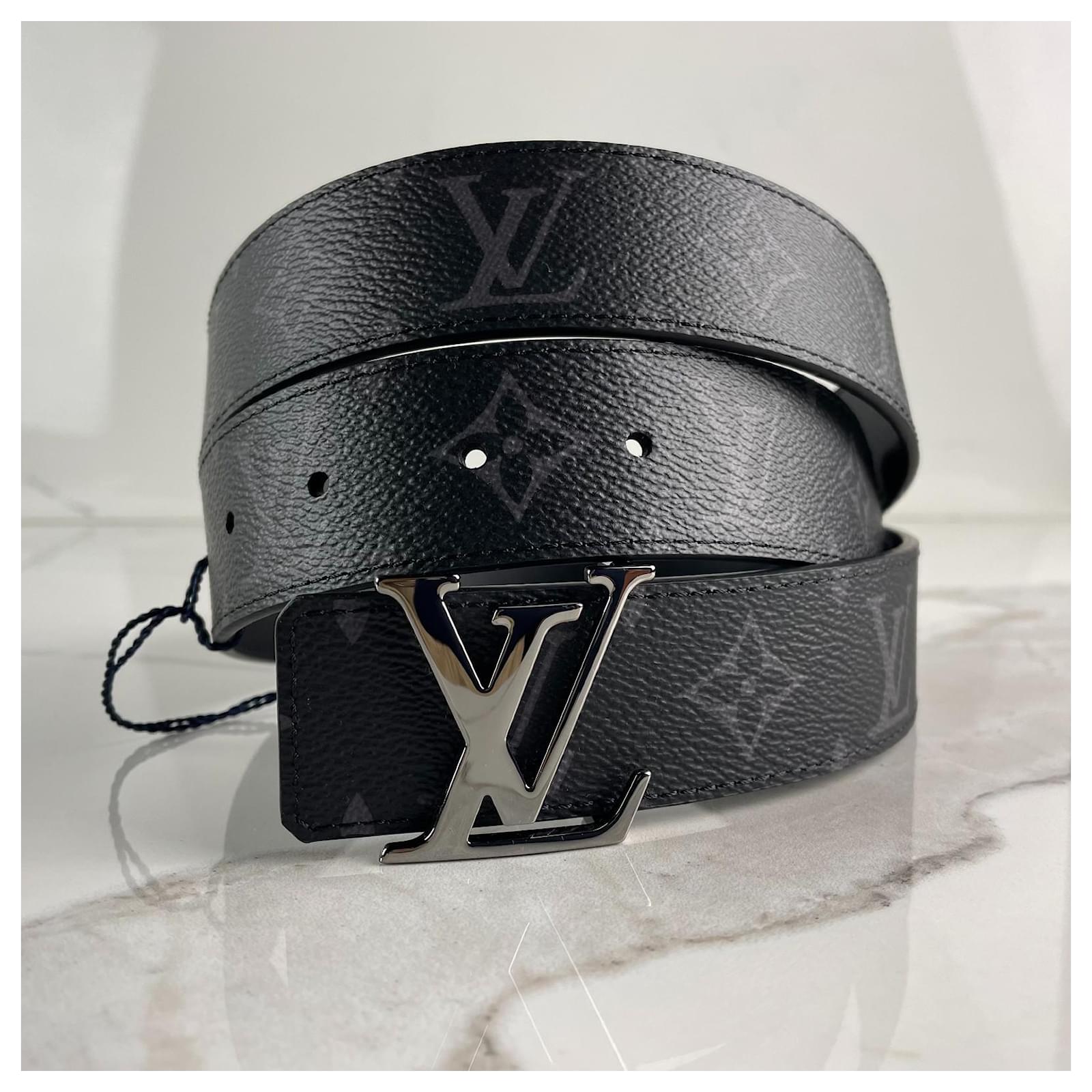 Louis Vuitton Mens 35MM Monogram Eclipse Black Grey Leather